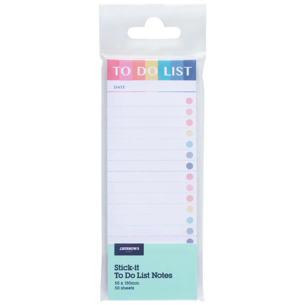 1 J.Burrows Sticky To-Do List Notes 55x150mm 50 Sheets, 1 of 3