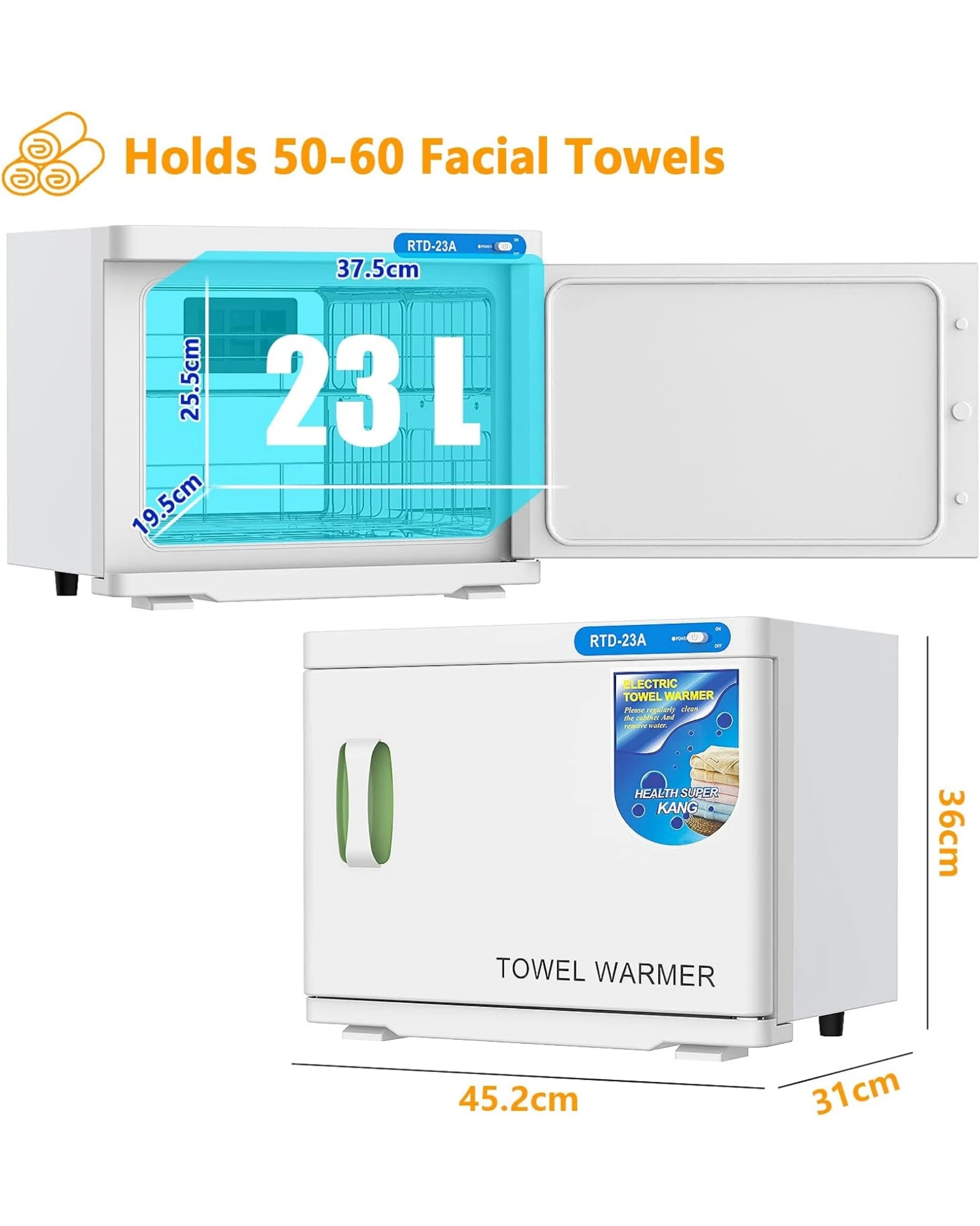 5 Advwin 23L Hot Towel Warmer Electric UV Sterilizer Cabinet for Facials Spa Salon Massage, 5 of 6