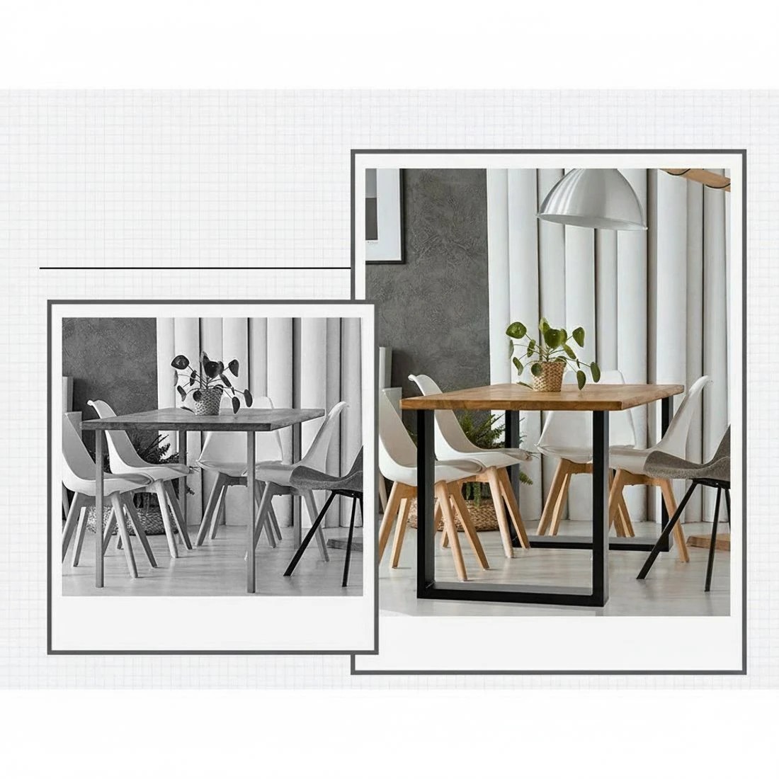 3 Artiss Metal Table Legs DIY Rectangular 71X65CM Set of - Black, 3 of 6