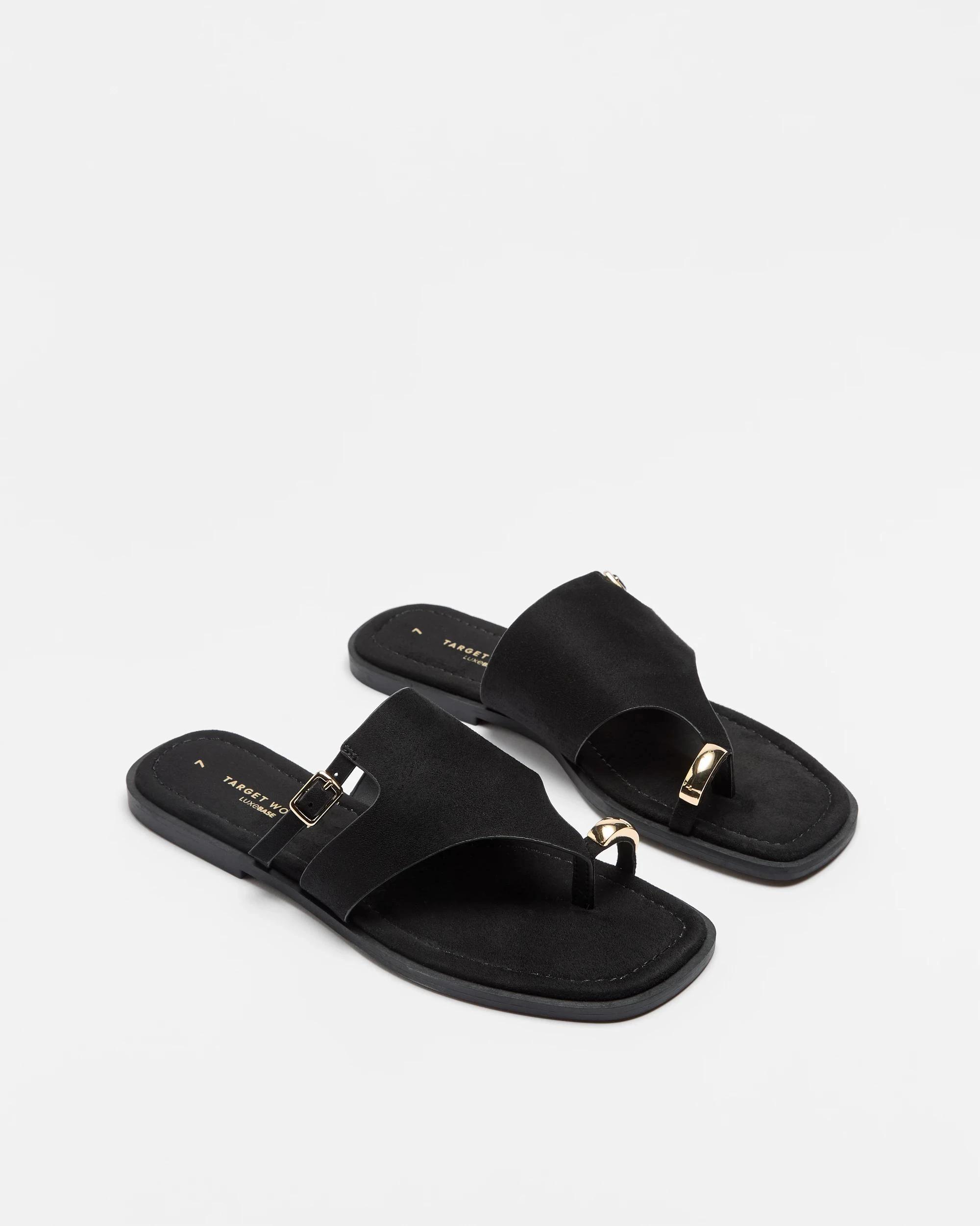 3 Target Womens Metal Trim Thong - Eve BLACK SUEDE-LIKE, 3 of 3