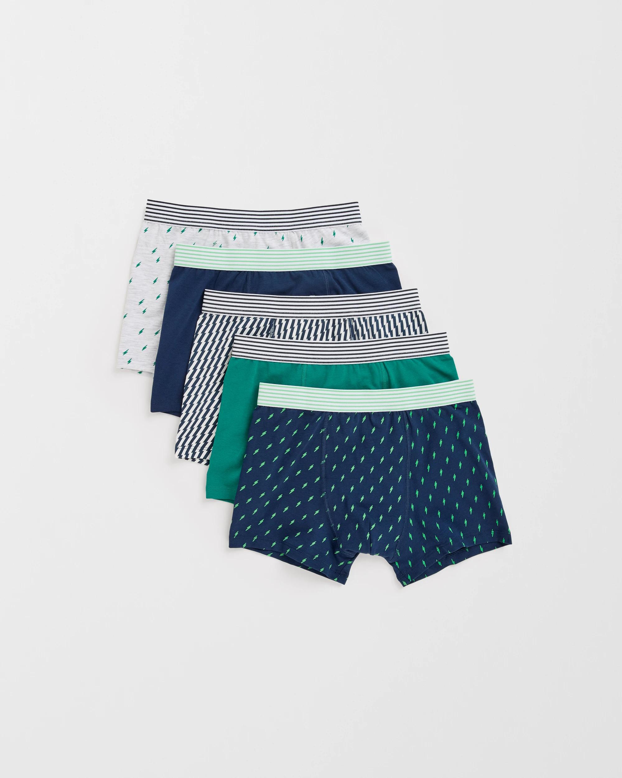 1 Maxx Australian Cotton Blend 5 Pack Older Boys Trunks SPORT, 1 of 2