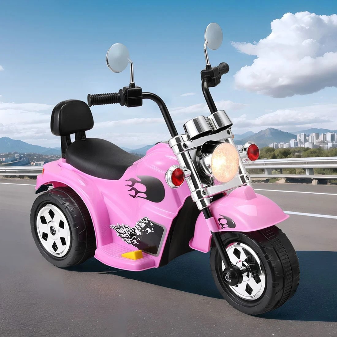 3 Rigo Kids Ride On Car Motorcycle Motorbike Electric Toys Horn Music 6V - Pink, 3 of 4