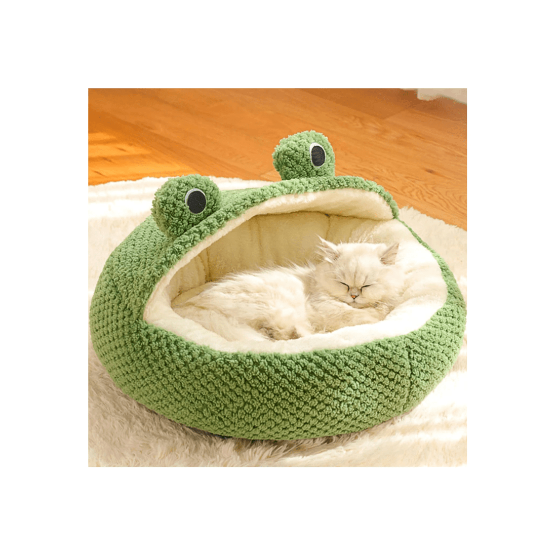 5 TODO Semi Enclosed Pet Nesting Bed 60cm Diameter Soft Warm Dog Cat Sleeping Bed - Frog, 5 of 6