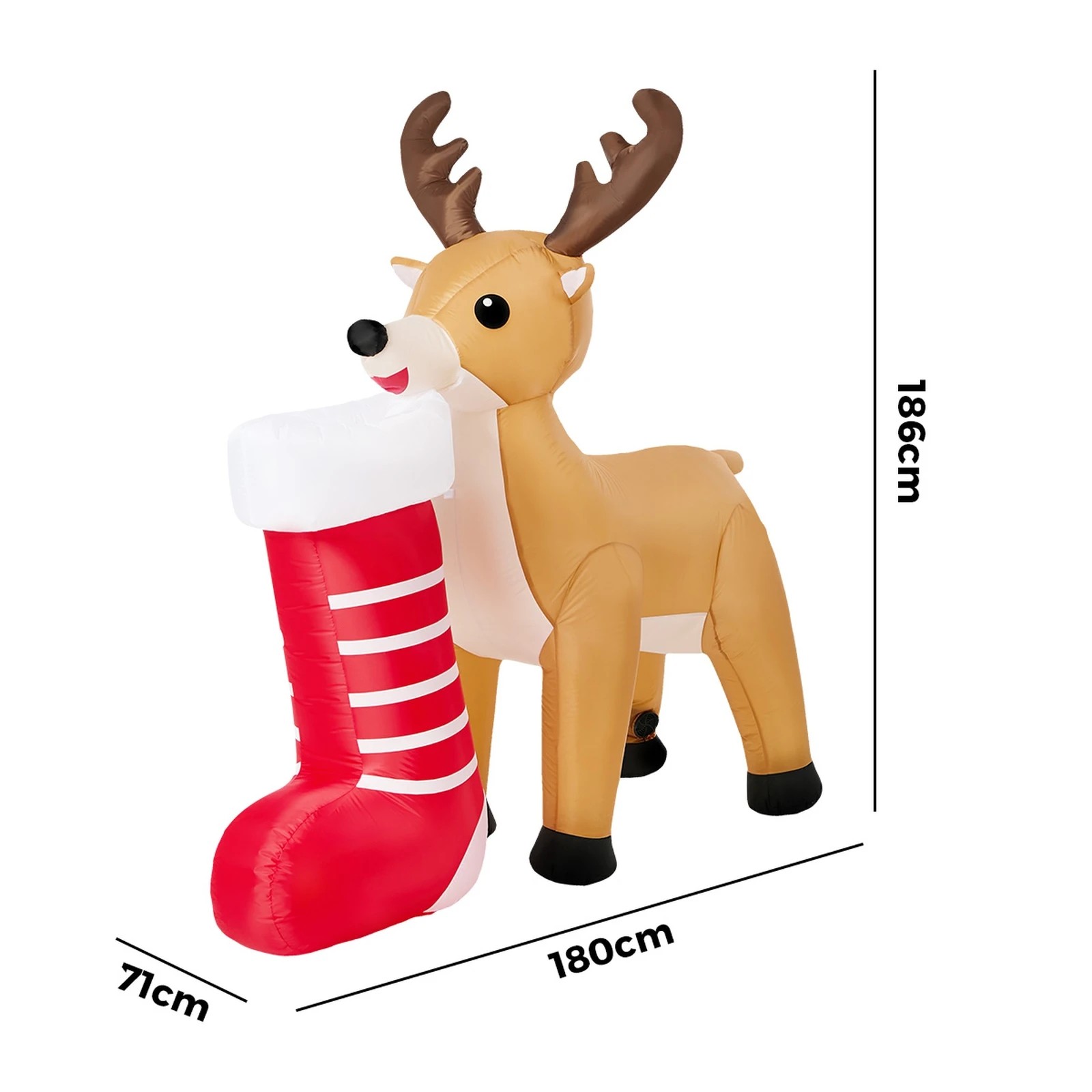 2 Tinseltown 1.8M Christmas Inflatable Reindeer LED Light Garden Decor Toy - Multi, 2 of 8