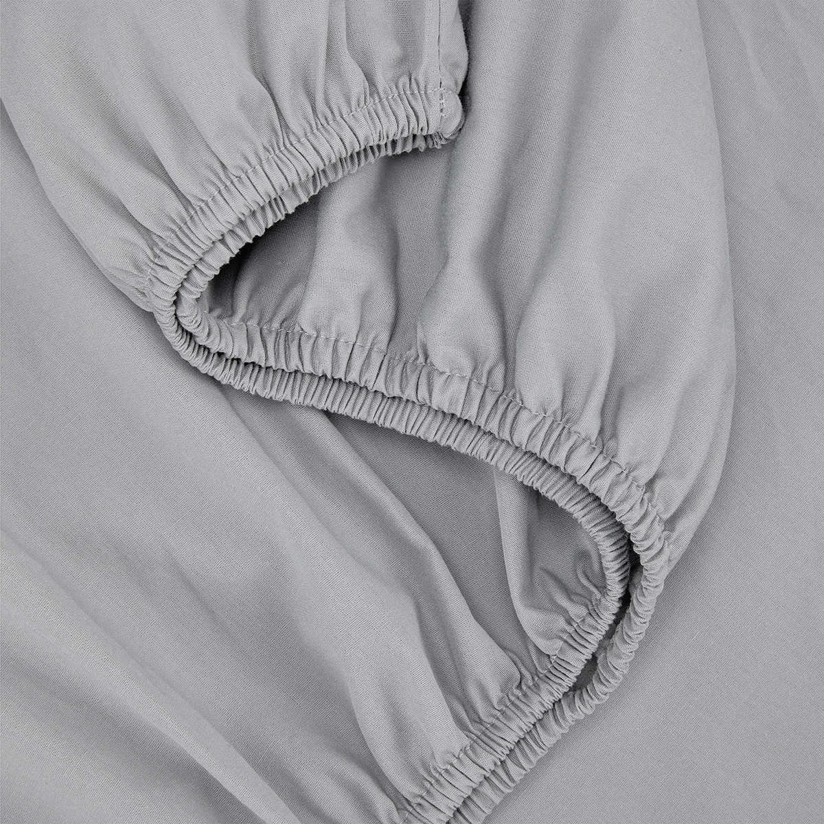 3 225 Thread Count Cotton Rich Sheet Set - Double Bed, Grey, 3 of 6