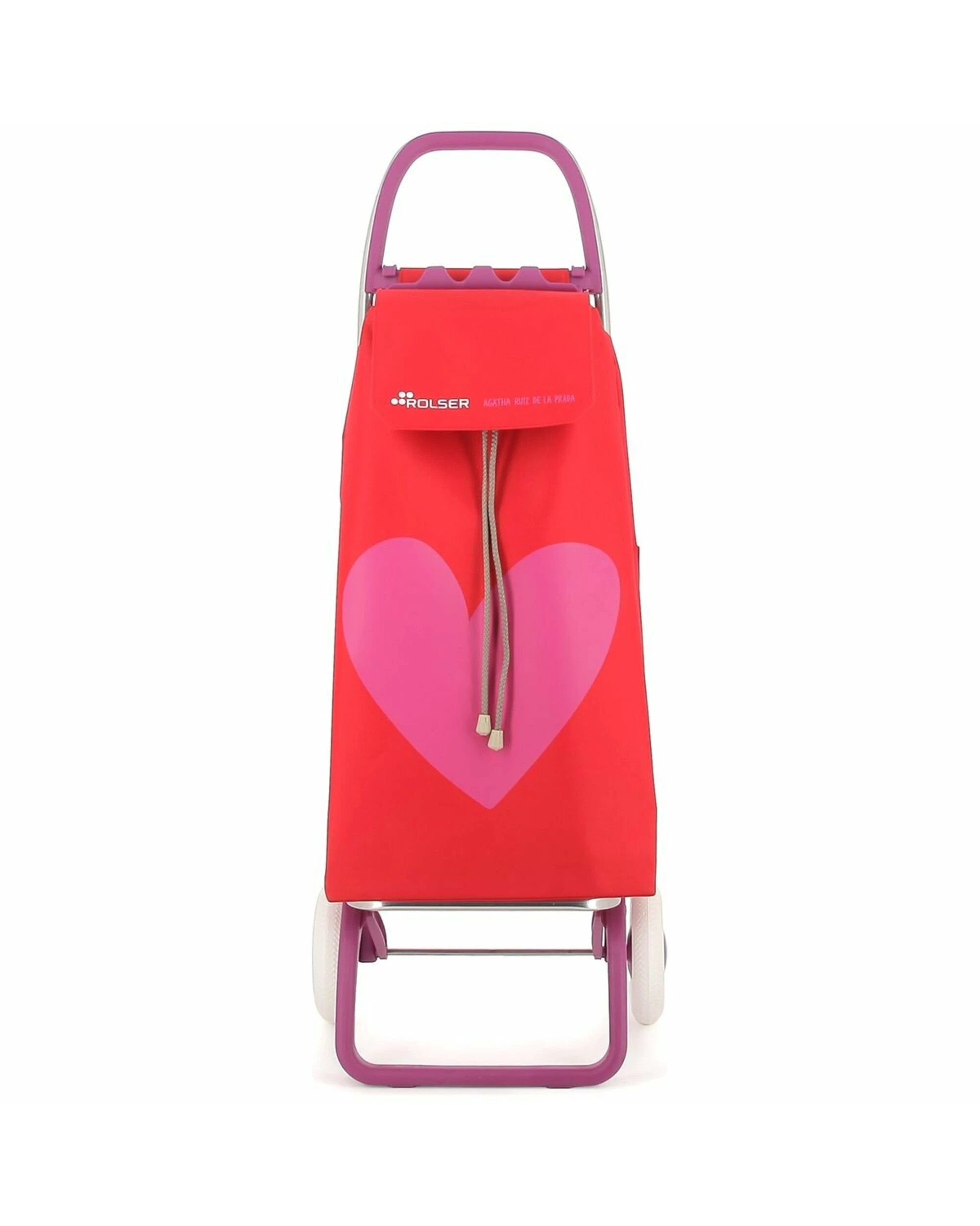 4 Rolser Serrella LN Agatha Ruiz de la Prada 2 Wheel Foldable Trolley Heart Red, 4 of 5