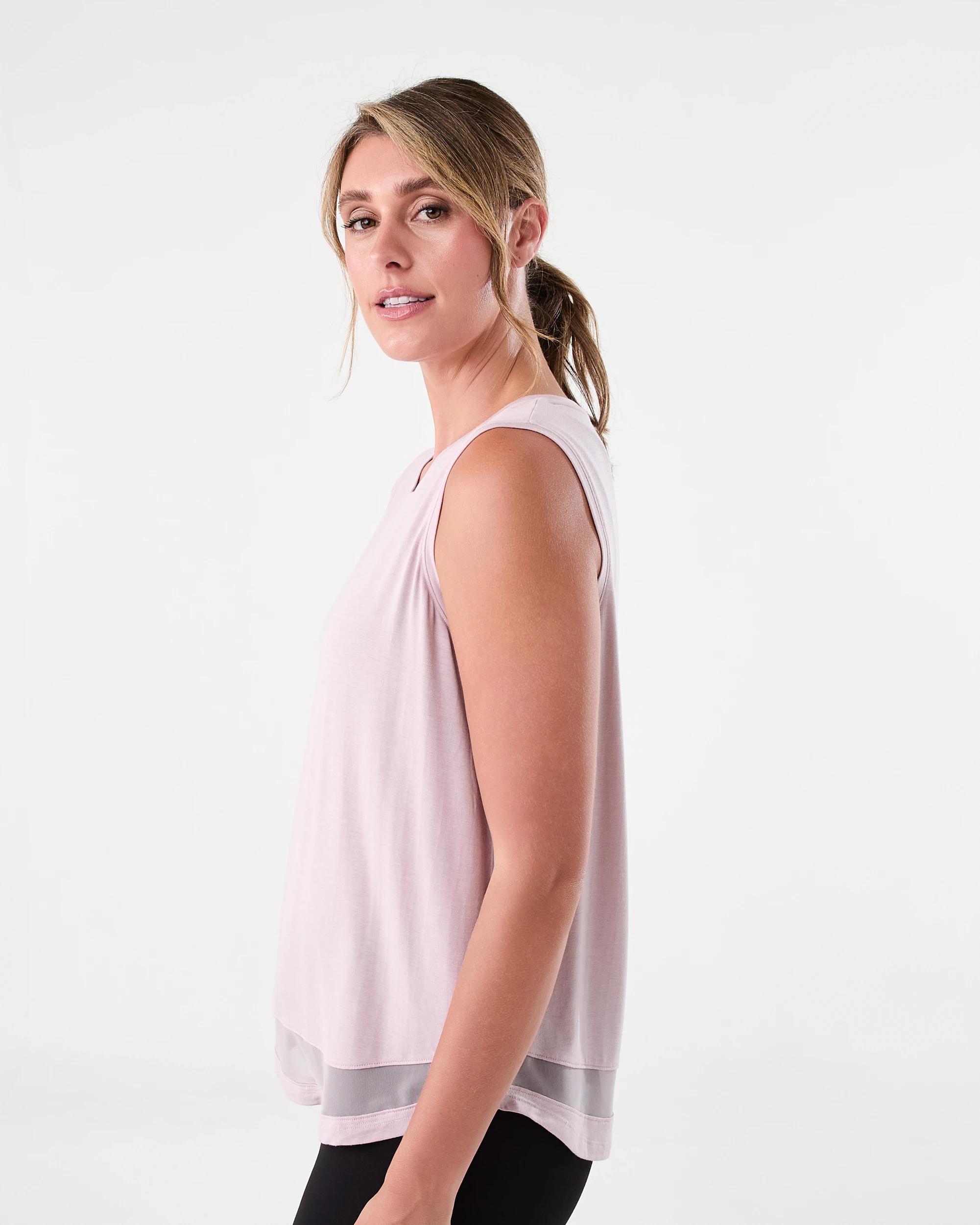 2 Active Womens Sleeveless Mesh Tank Sol B Pink, 2 of 6