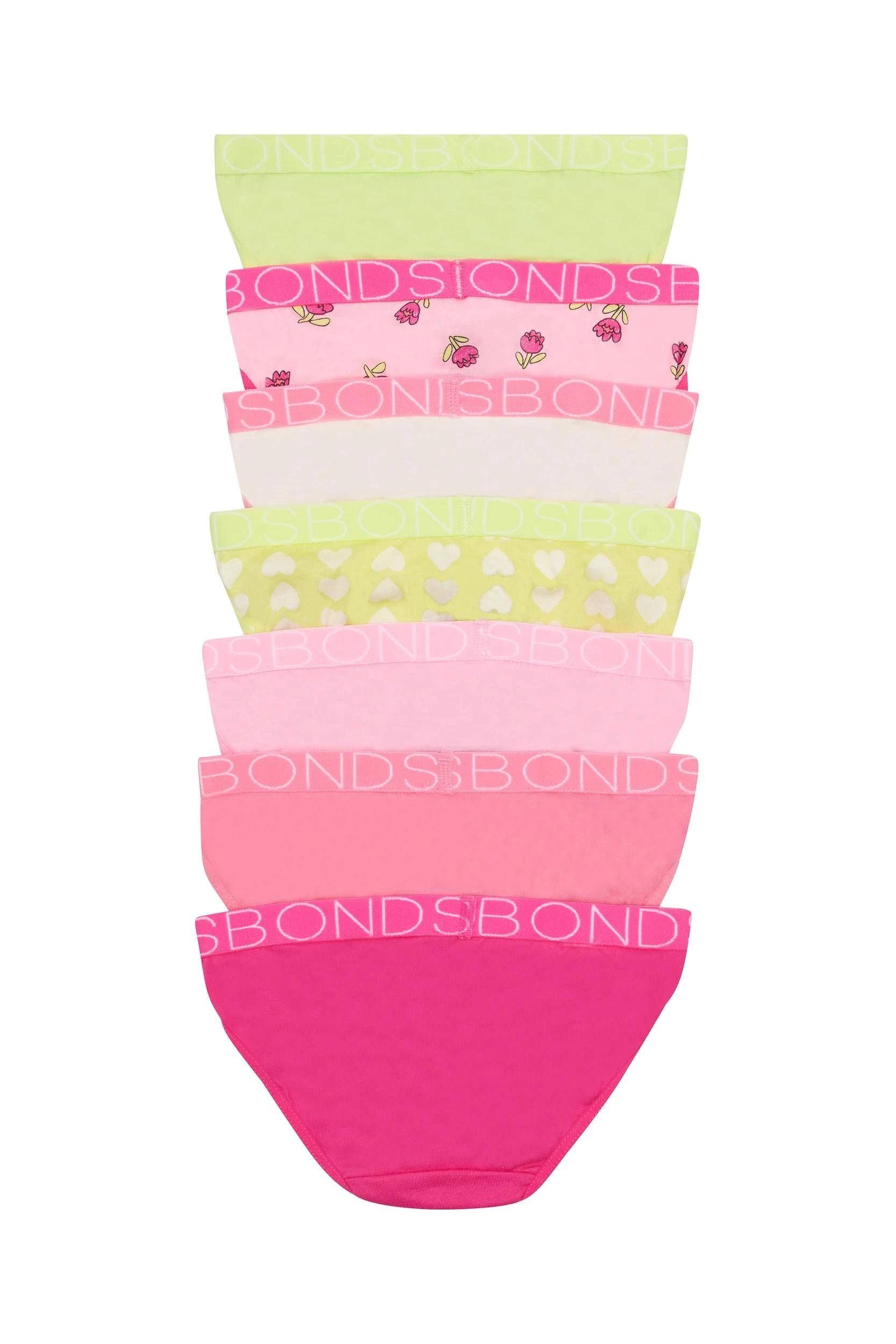 2 Bonds 7 Pack Girls Bikini Briefs SUNLIT PETAL/LEMON, 2 of 3