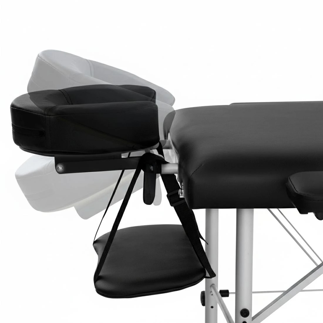 8 Zenses Massage Table 60cm Portable 3 Fold Aluminium Beauty Bed - Black, 8 of 8