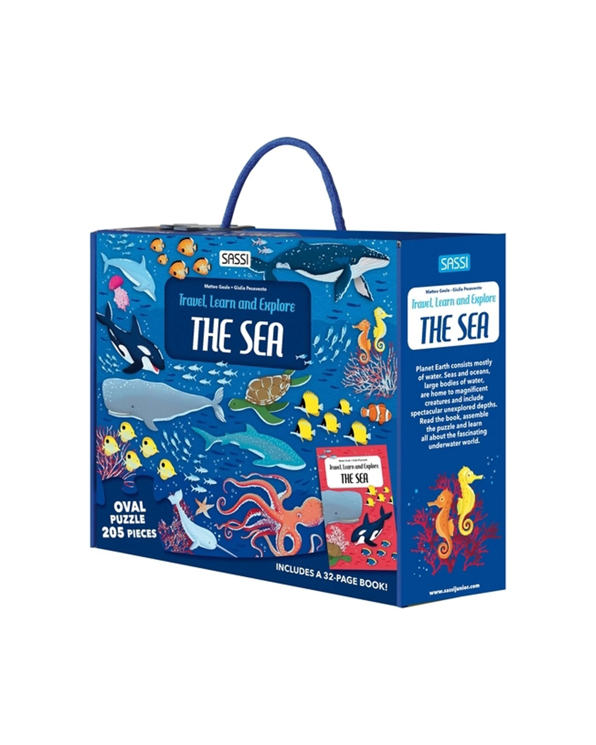 1 Sassi Junior 205pc The Sea Puzzle & Book Set Kids Educational - Multi, 1 of 3
