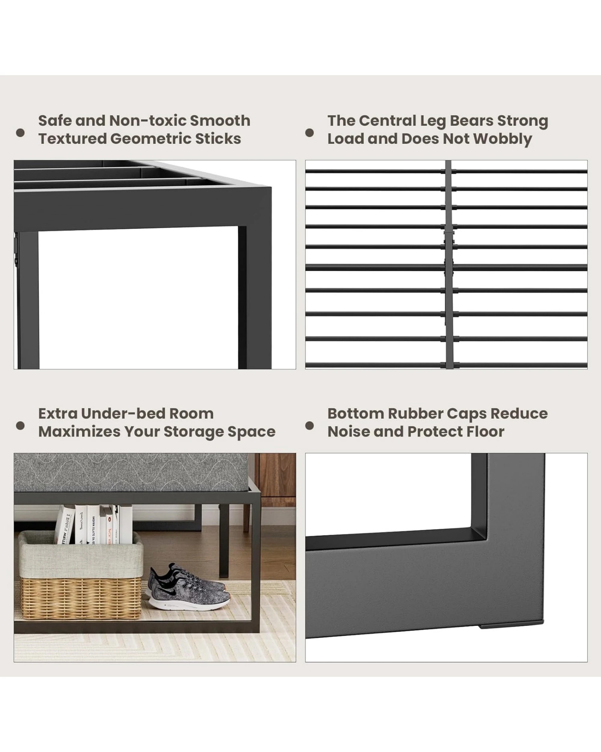 8 Advwin Single Metal Bed Frame Black, 8 of 8