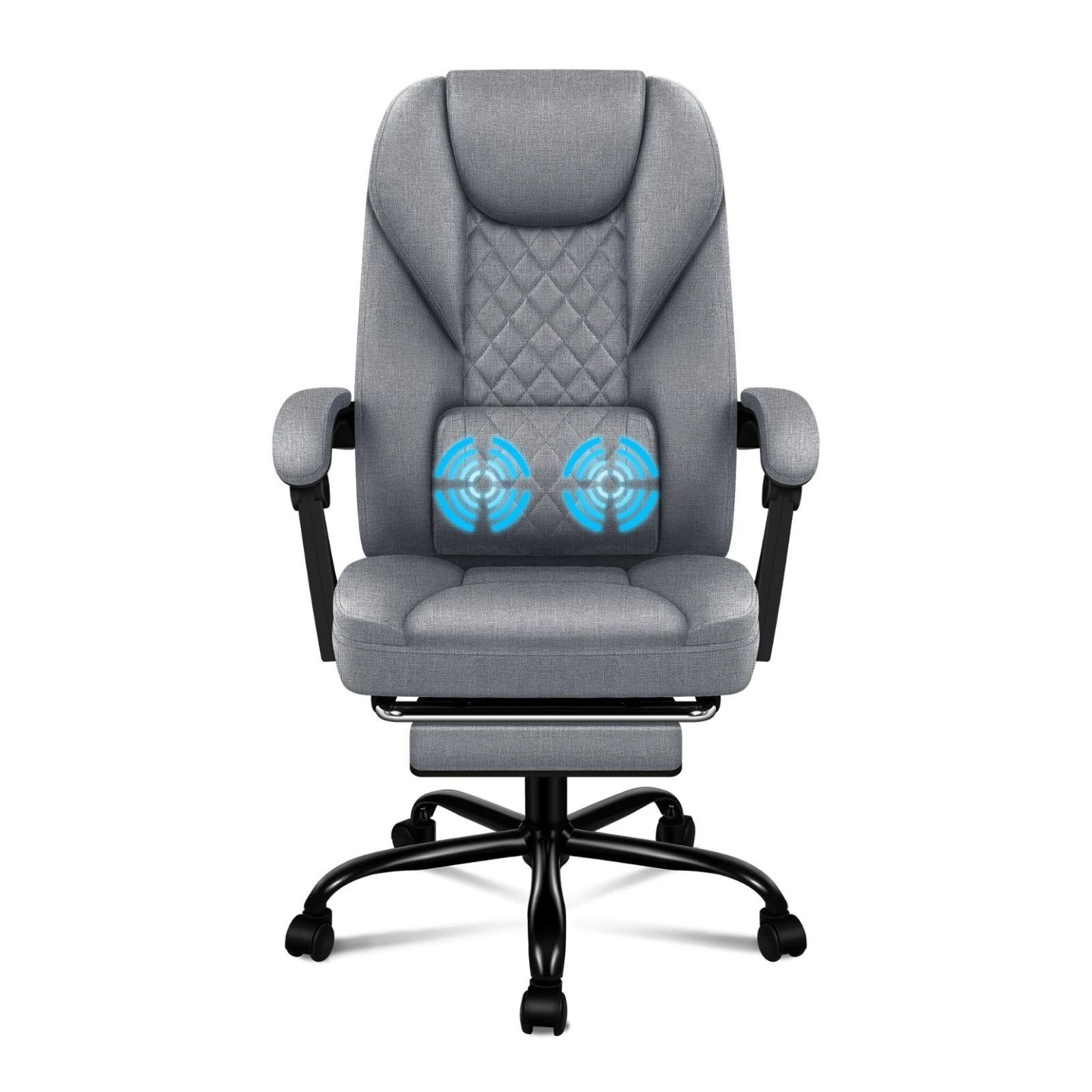 9 Alfordson Massage Office Chair Executive Fabric Seat Gaming Recliner Computer - Grey, 9 of 10