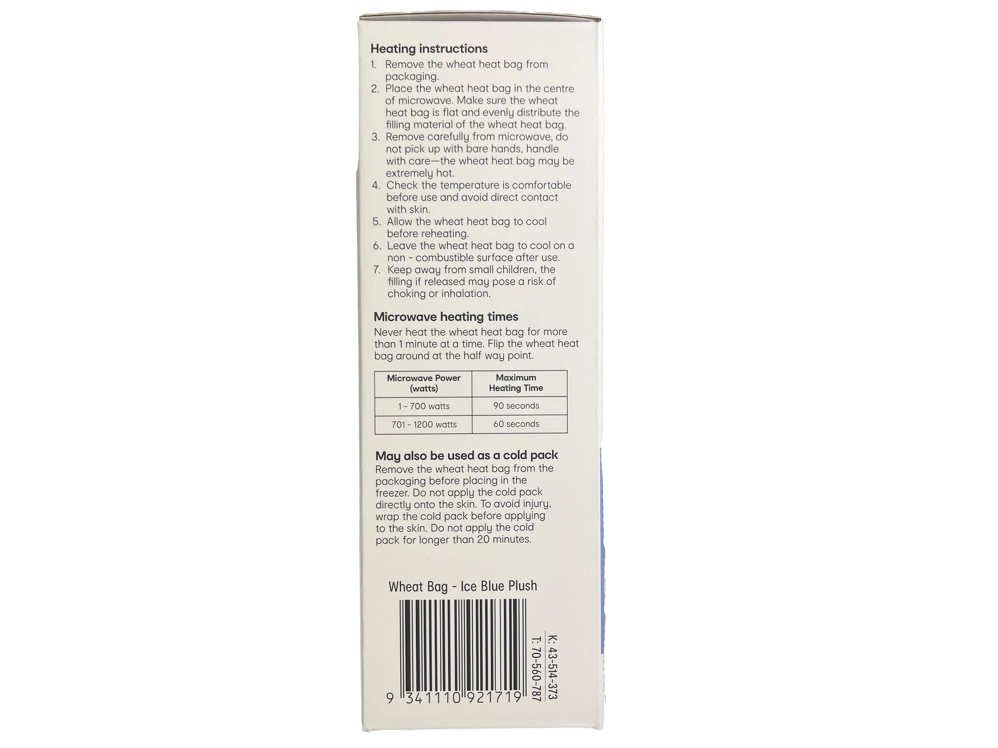 4 OXX Essentials Heat Pack Wheat Bag - Ice Blue, 4 of 4