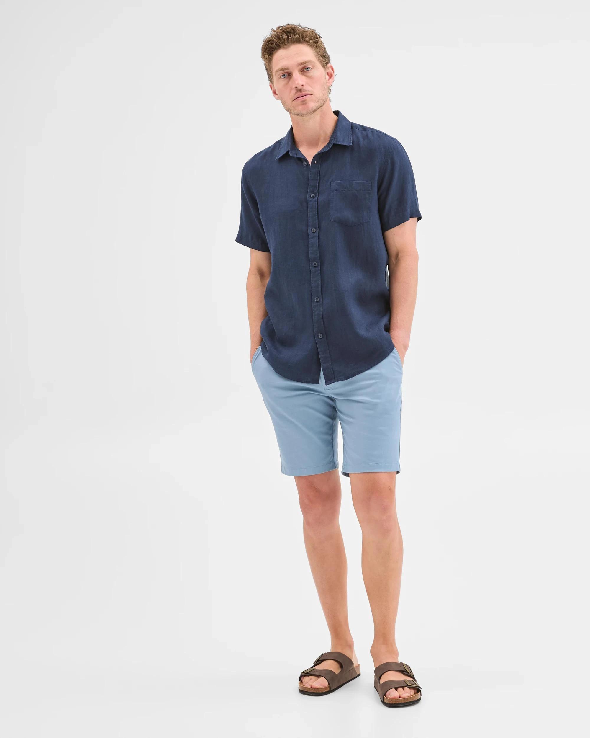 1 Target Australian Cotton Blend Slim Chino Shorts BLUE, 1 of 6