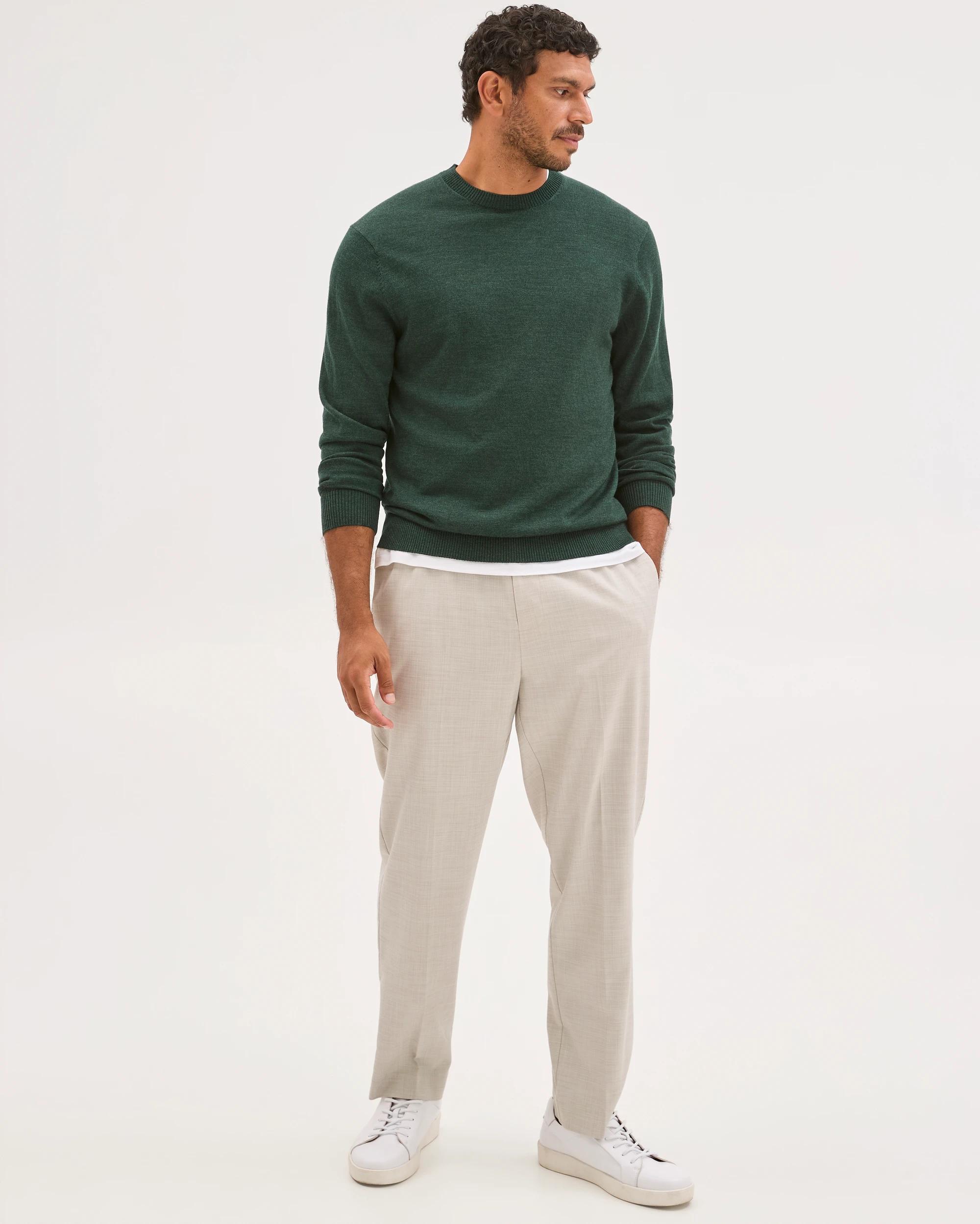 3 Preview Australian Merino Wool Knit Jumper FOREST GREEN, 3 of 7