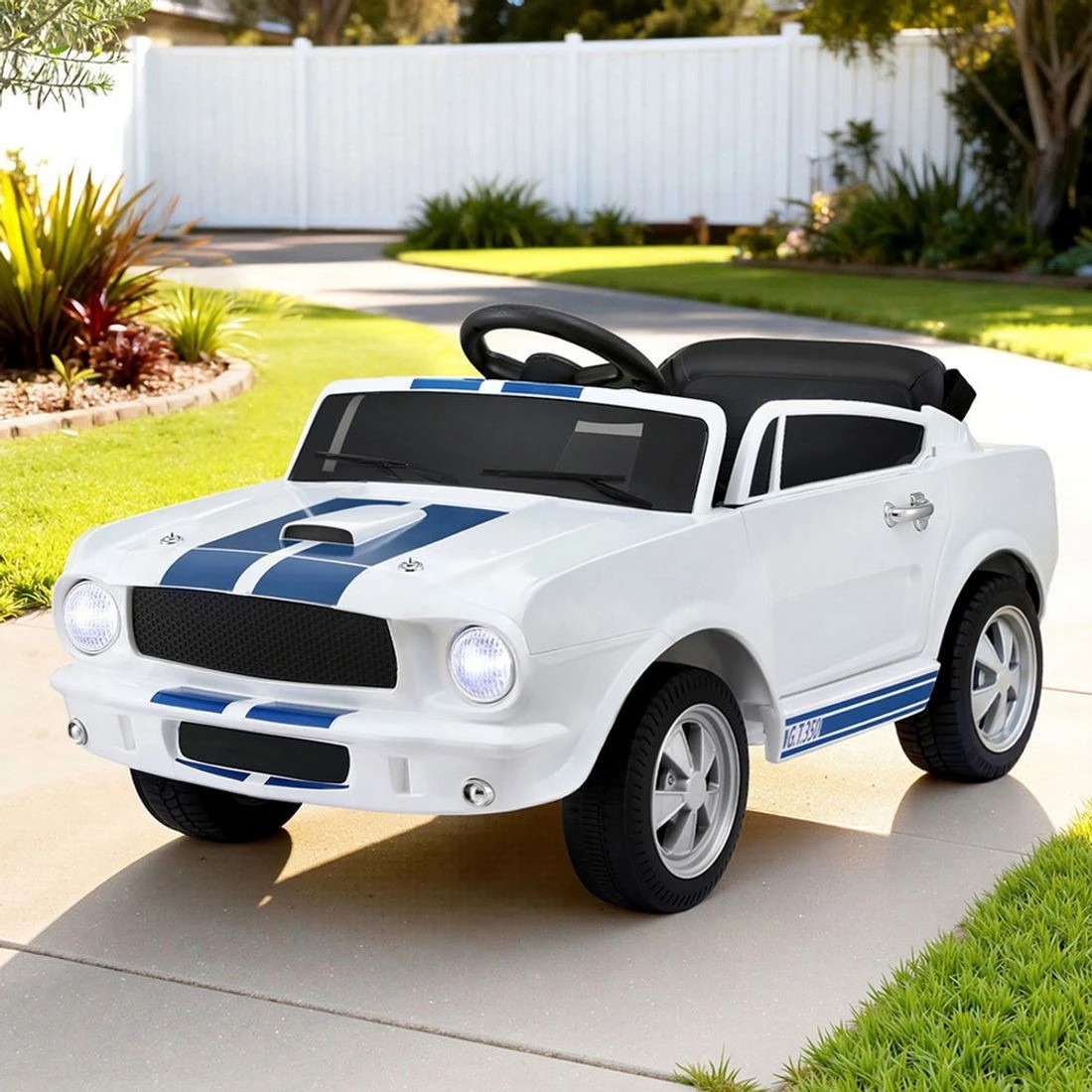 8 Shelby Kids Electric Ride On Car Licensed GT350 Outdoor Toys Cars Music Remote - White, 8 of 8