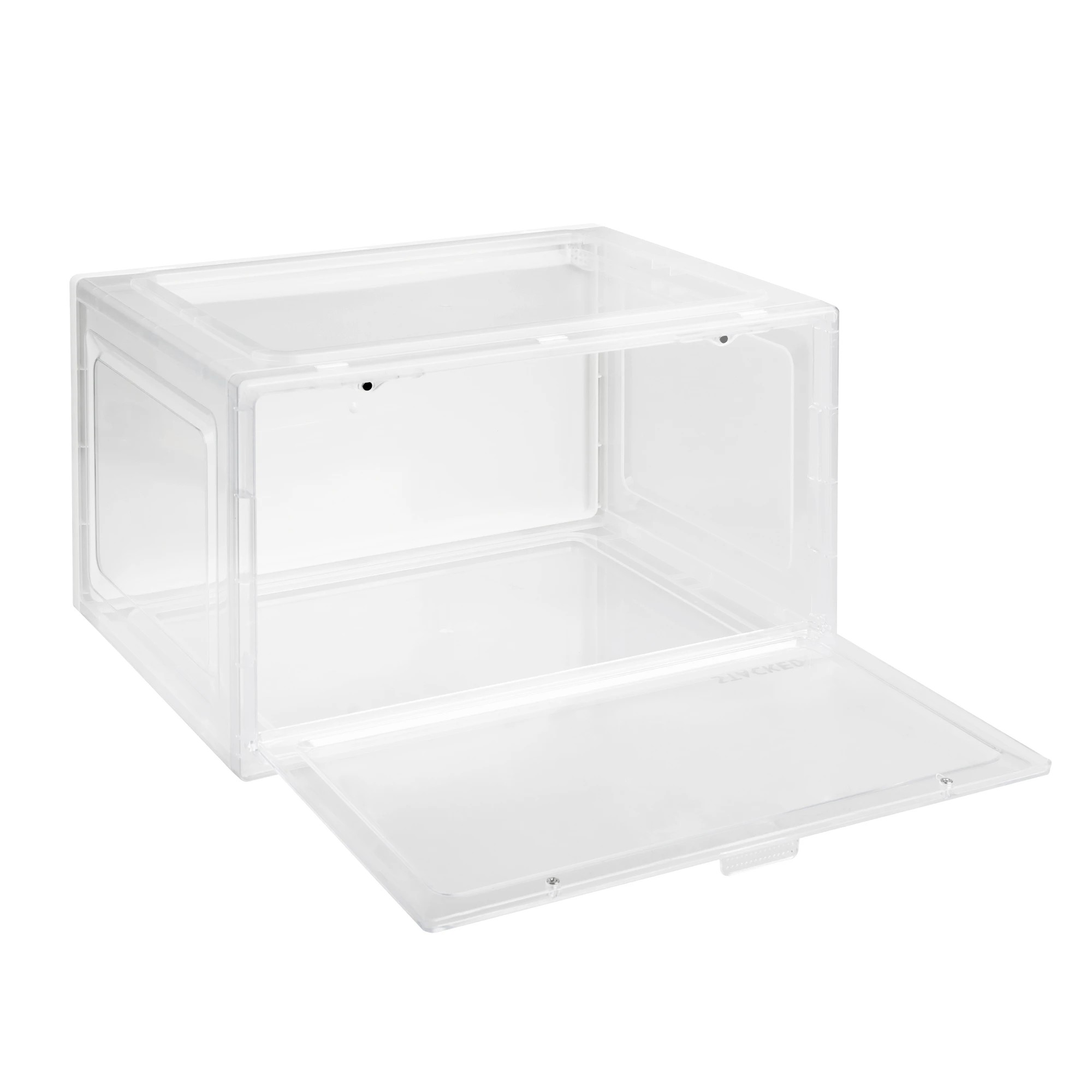 2 Stacked Shoe Box Acrylic Sneaker Display Case Stackable Magnetic Anti-oxidation, 2 of 8