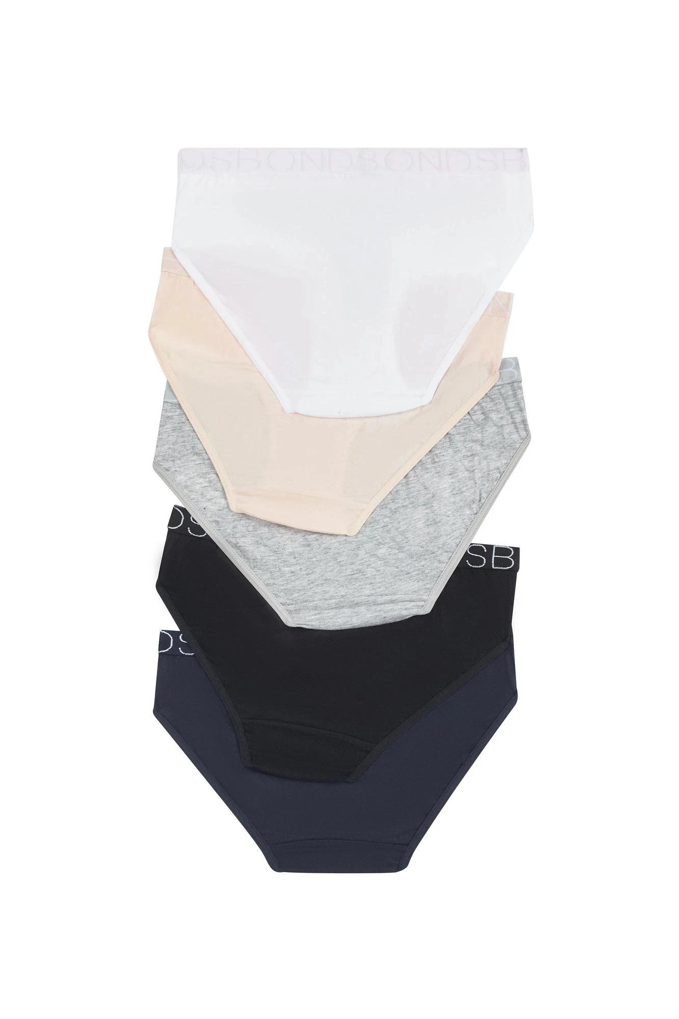 2 Bonds Girls 5 Pack Bikini Briefs UWCE5A_A36 NUDE BLACK GREY WHITE, 2 of 2