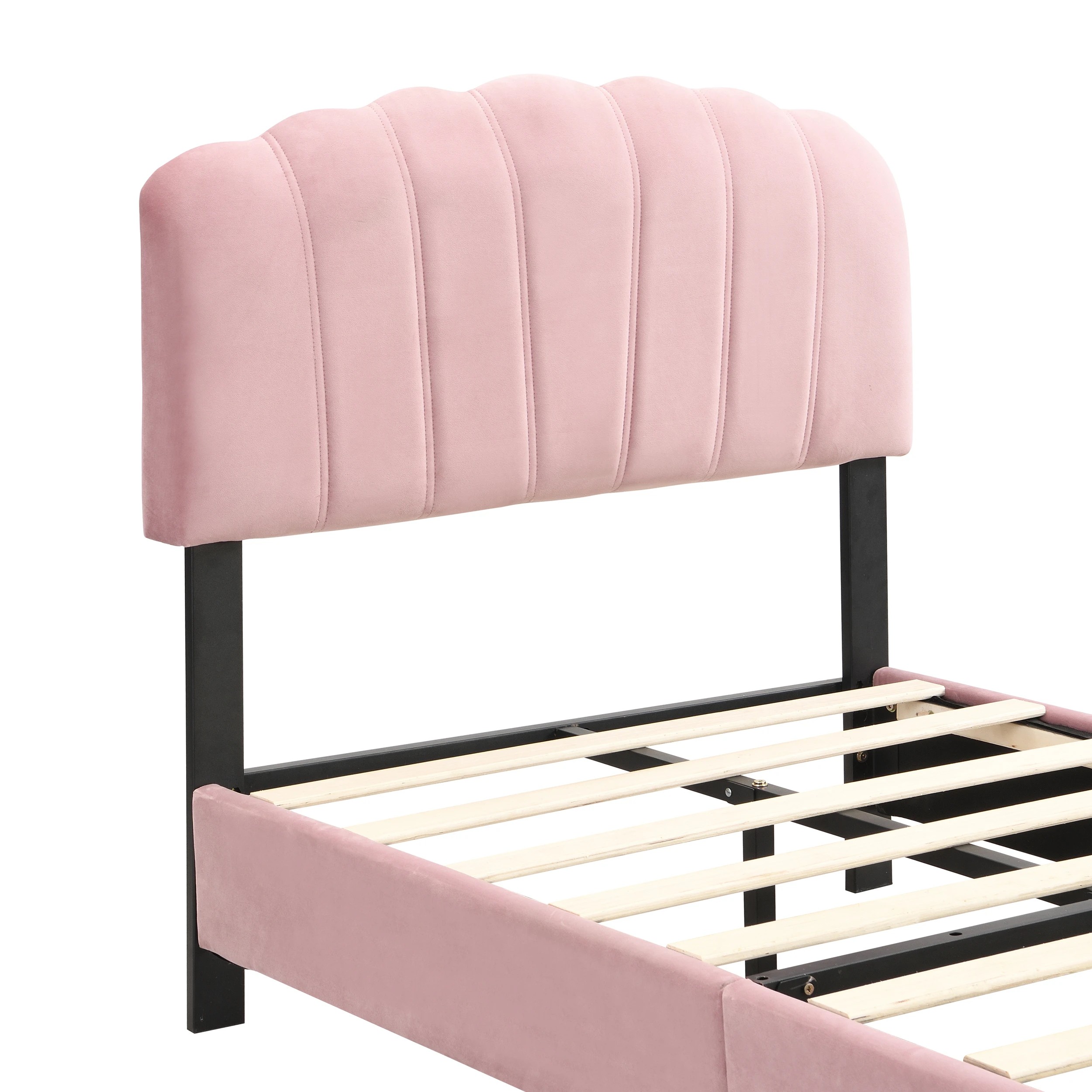 6 IHOMDEC BEF04 Single Kid's Bed Frame - Pink - Pink, 6 of 10