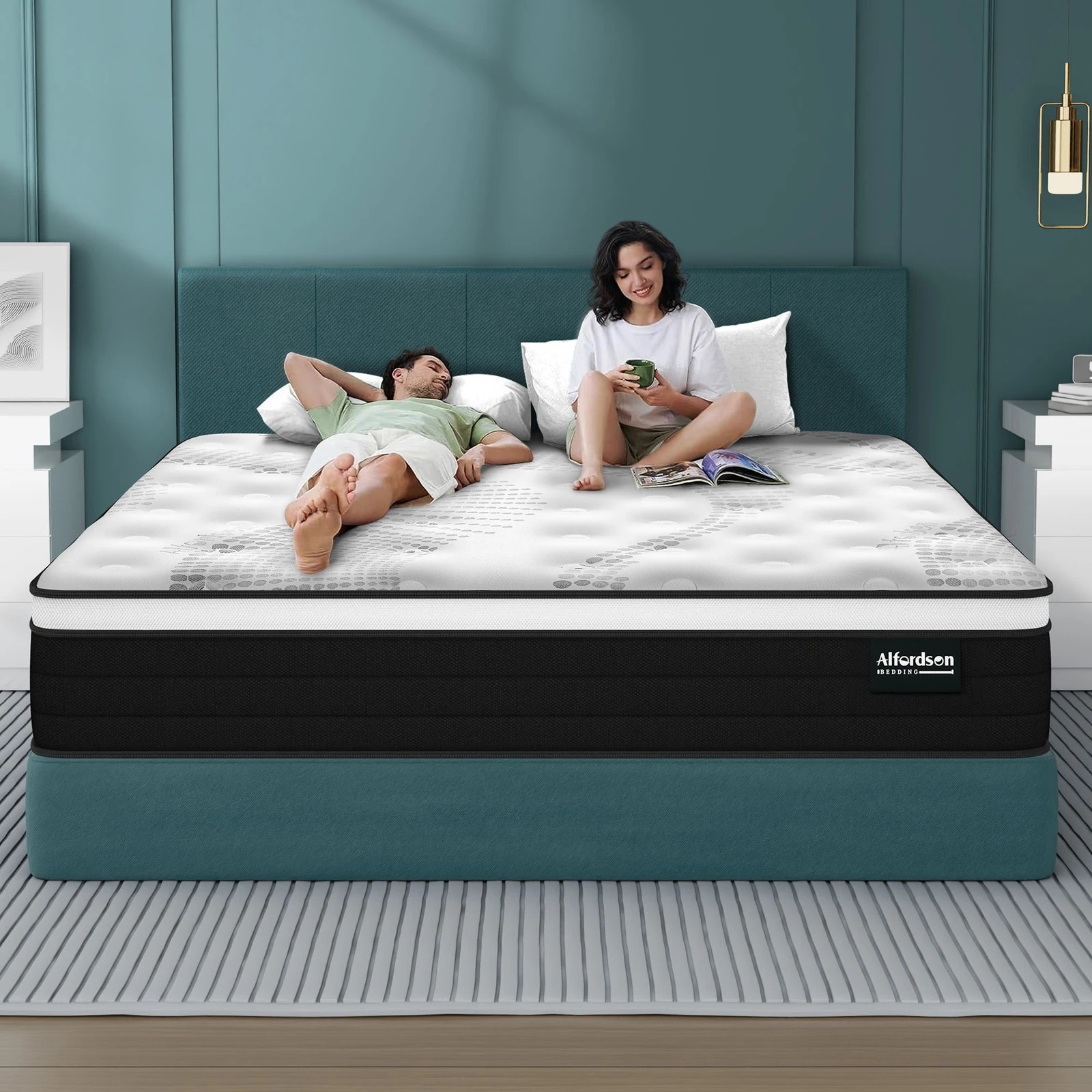 5 Alfordson Mattress 18CM Euro Top Bonnell Spring Memory Foam Firm - Queen Bed, 5 of 10