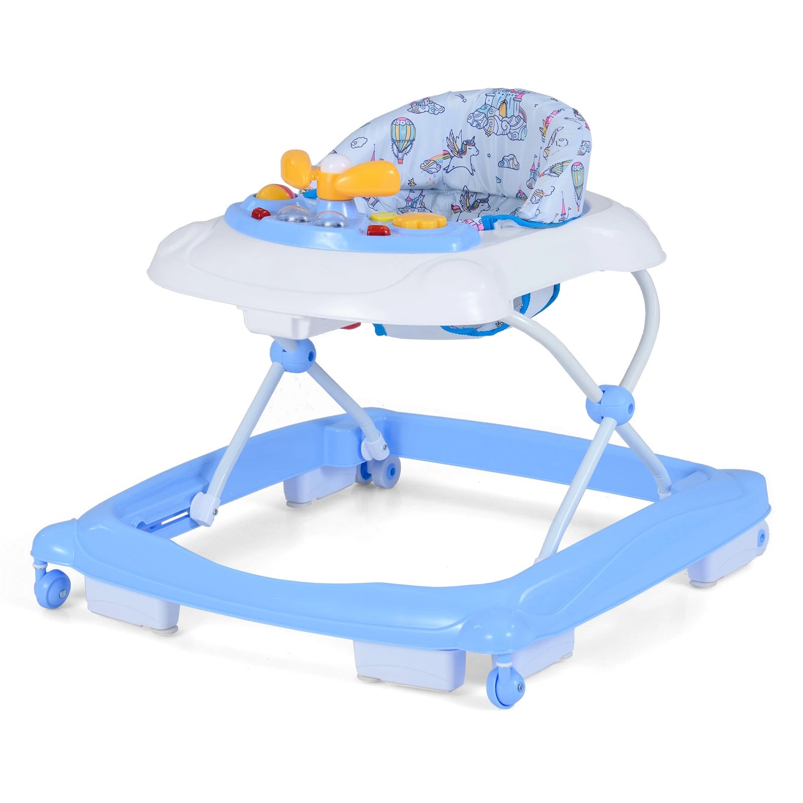 1 Costway Foldable Ride on Car Adjustable Push Walker - Multi, 1 of 1