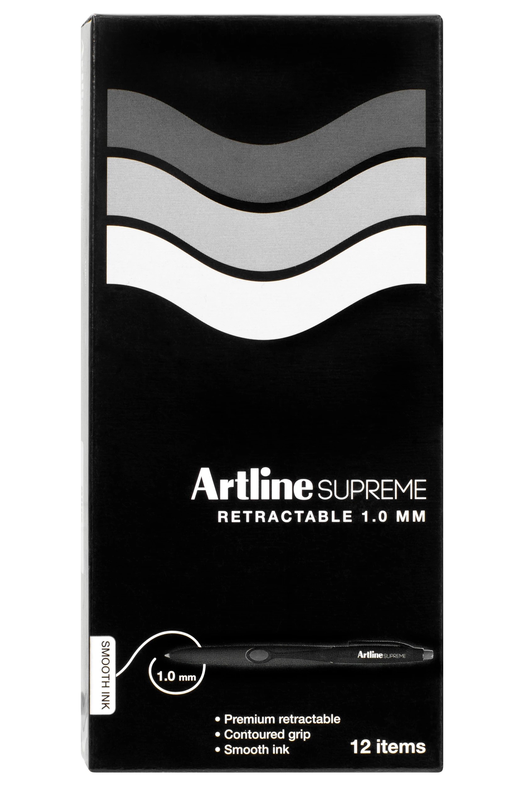 1 12 Pack Artline Supreme Ballpoint Pens - Black, 1 of 1