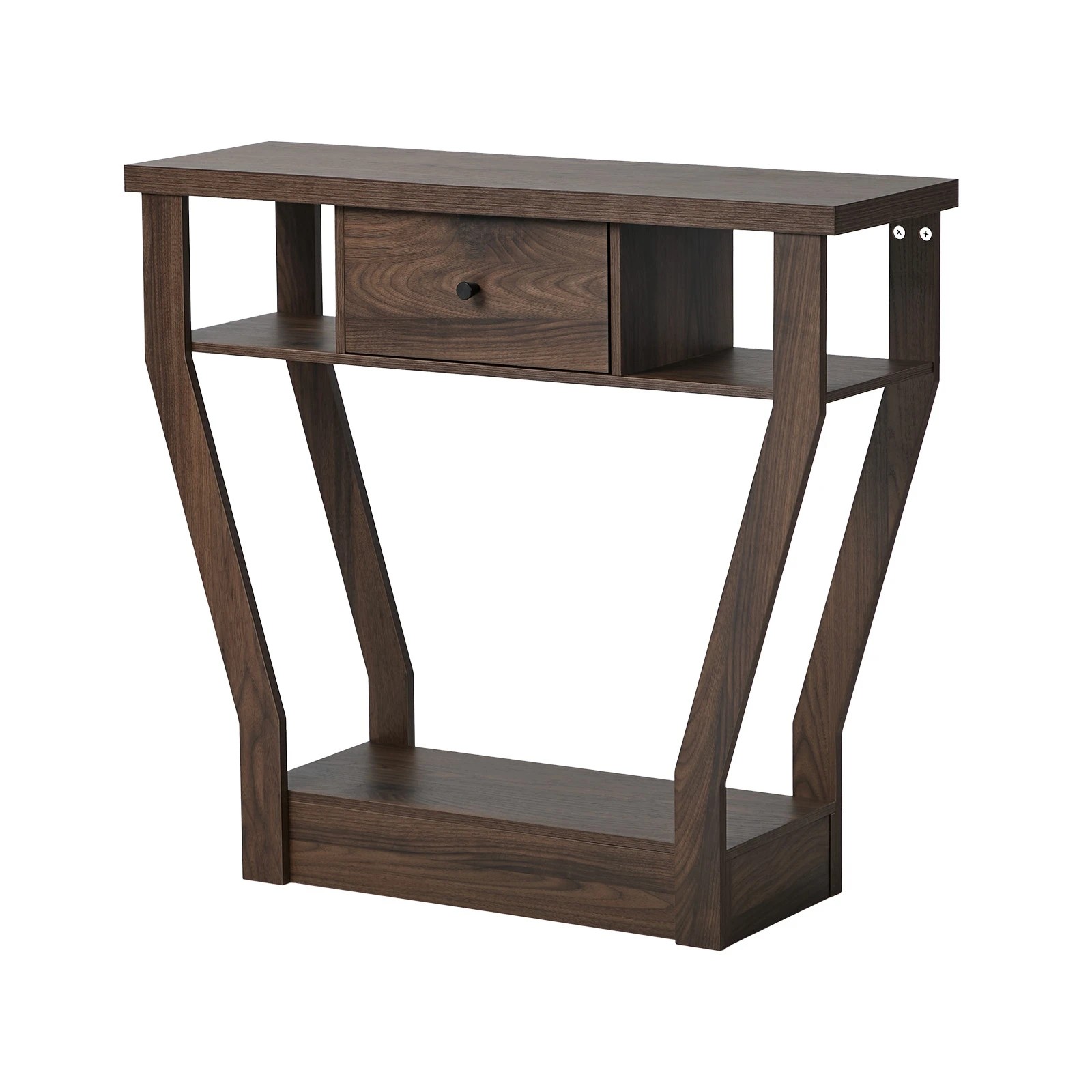 1 Oikiture Console Table 1 Drawer Hallway Entryway Storage Shelf Side Desk - Brown, 1 of 8