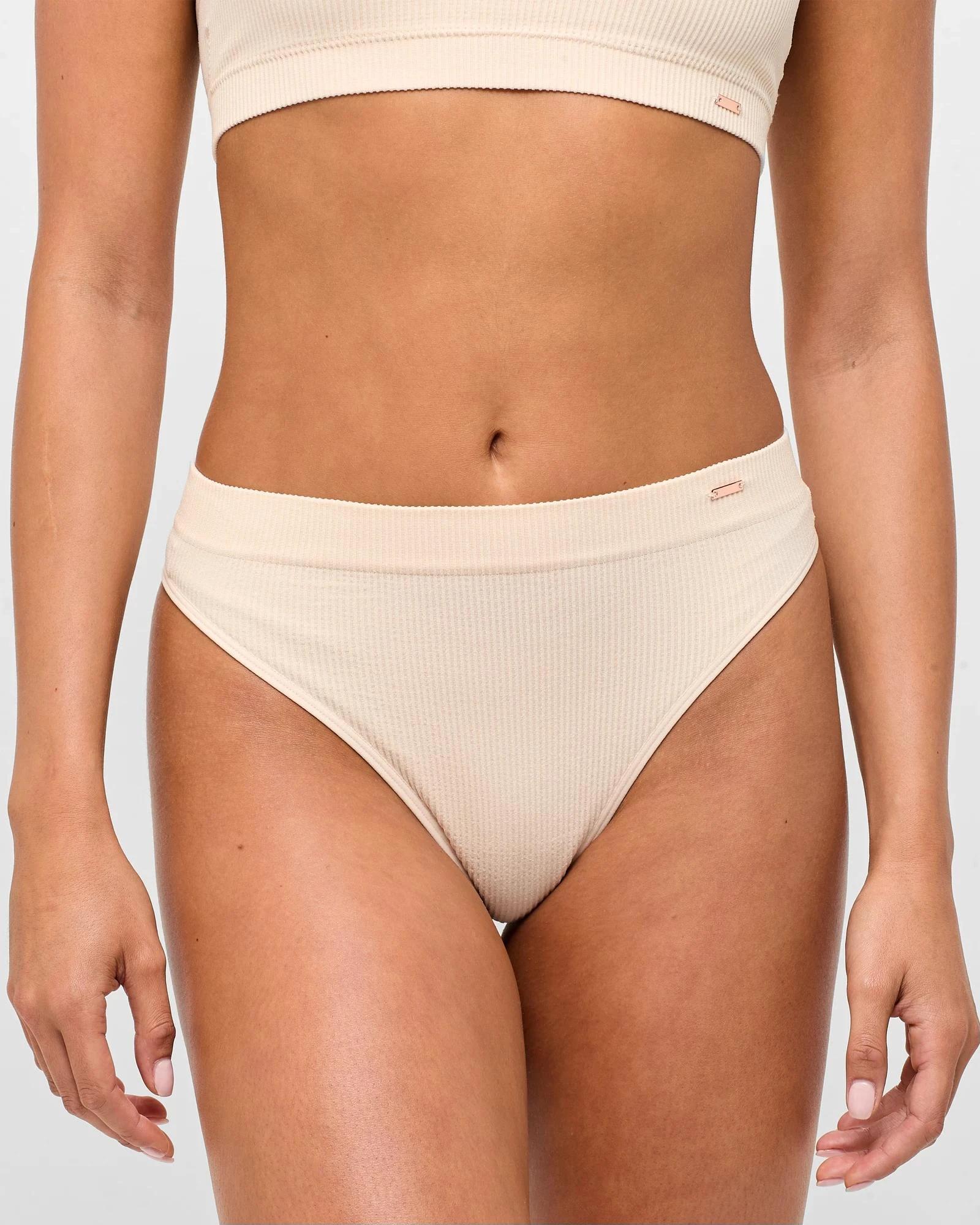 1 Lily Loves Ribbed Seamfree High Waisted G-String Briefs SHELL, 1 of 3