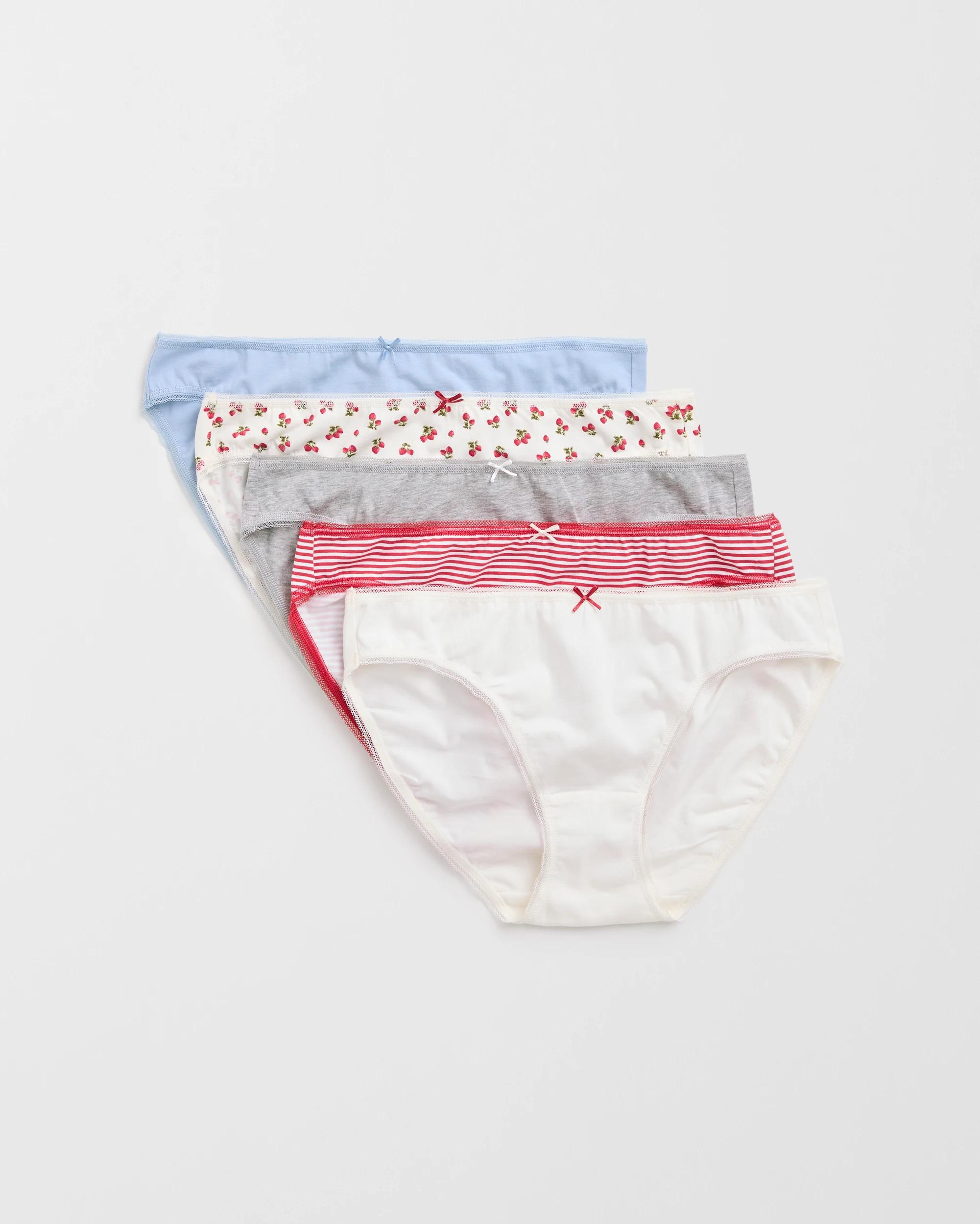 1 Target Woman Australian Cotton 5 Pack Bikini Briefs NAUTICAL STRAWBERRIES, 1 of 5