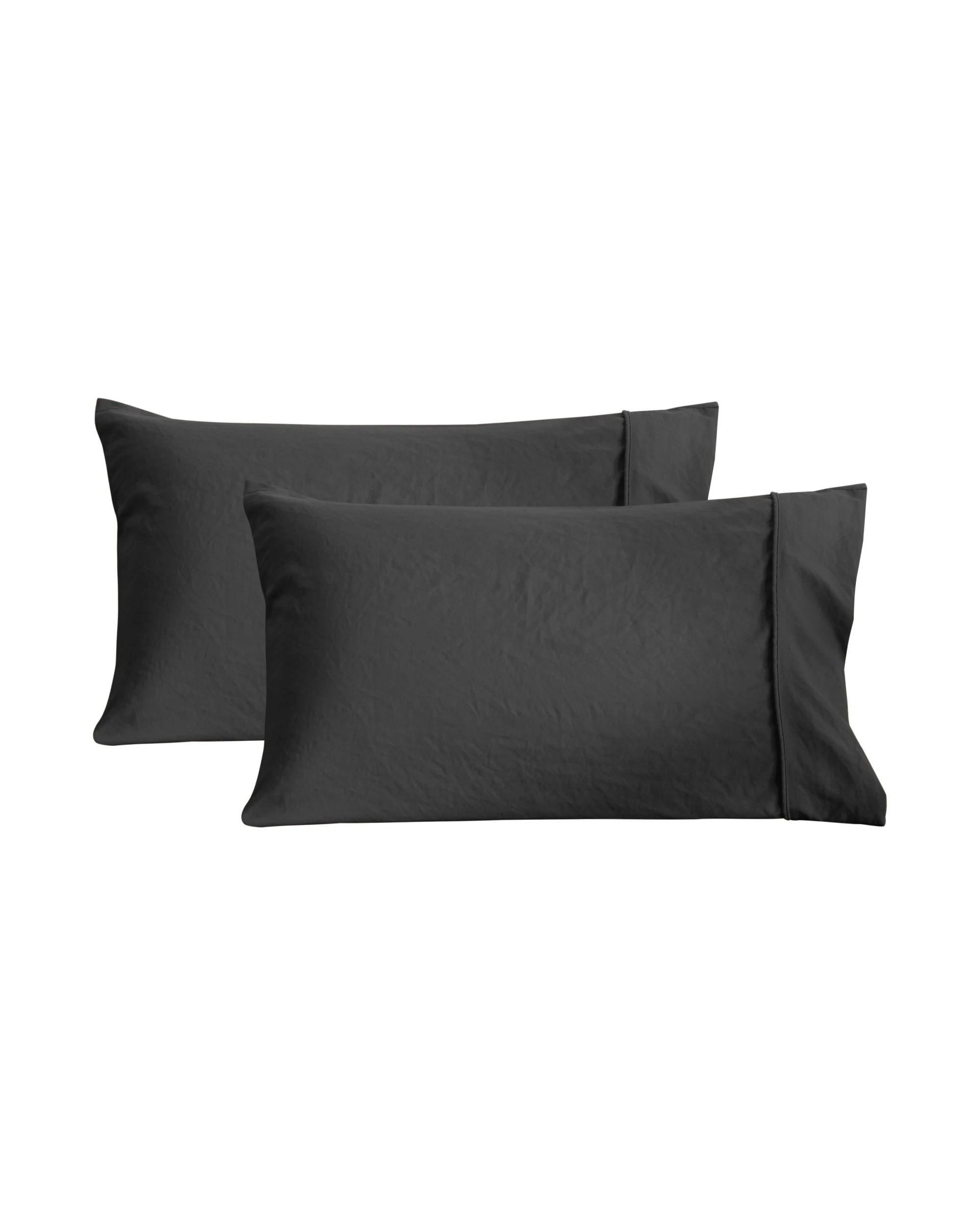 5 Dreamaker Superfine Washed Microfibre Standard Pillowcase Twin Pack - Black, 5 of 5