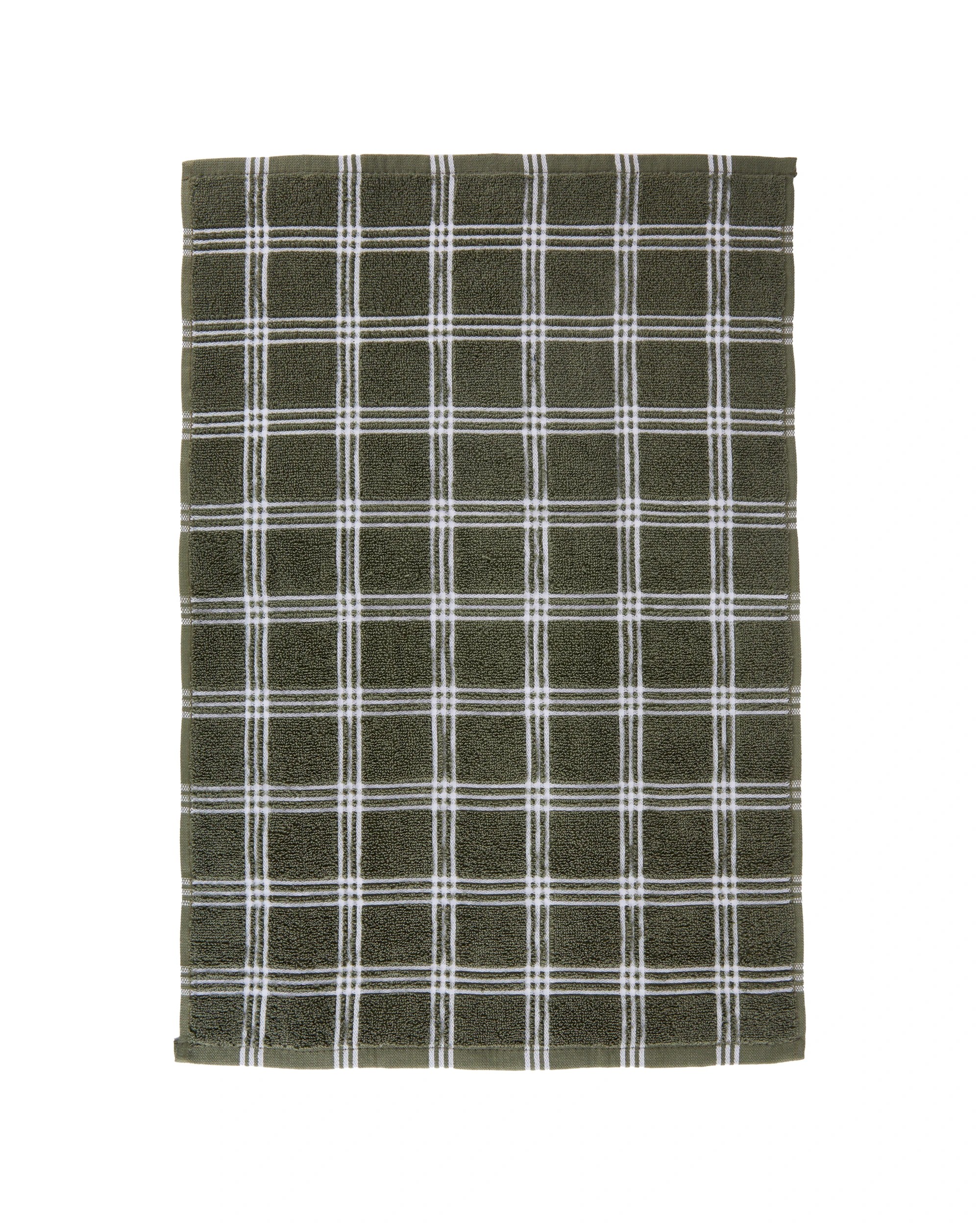 3 4 Pack Green Check Terry Tea Towel, 3 of 7