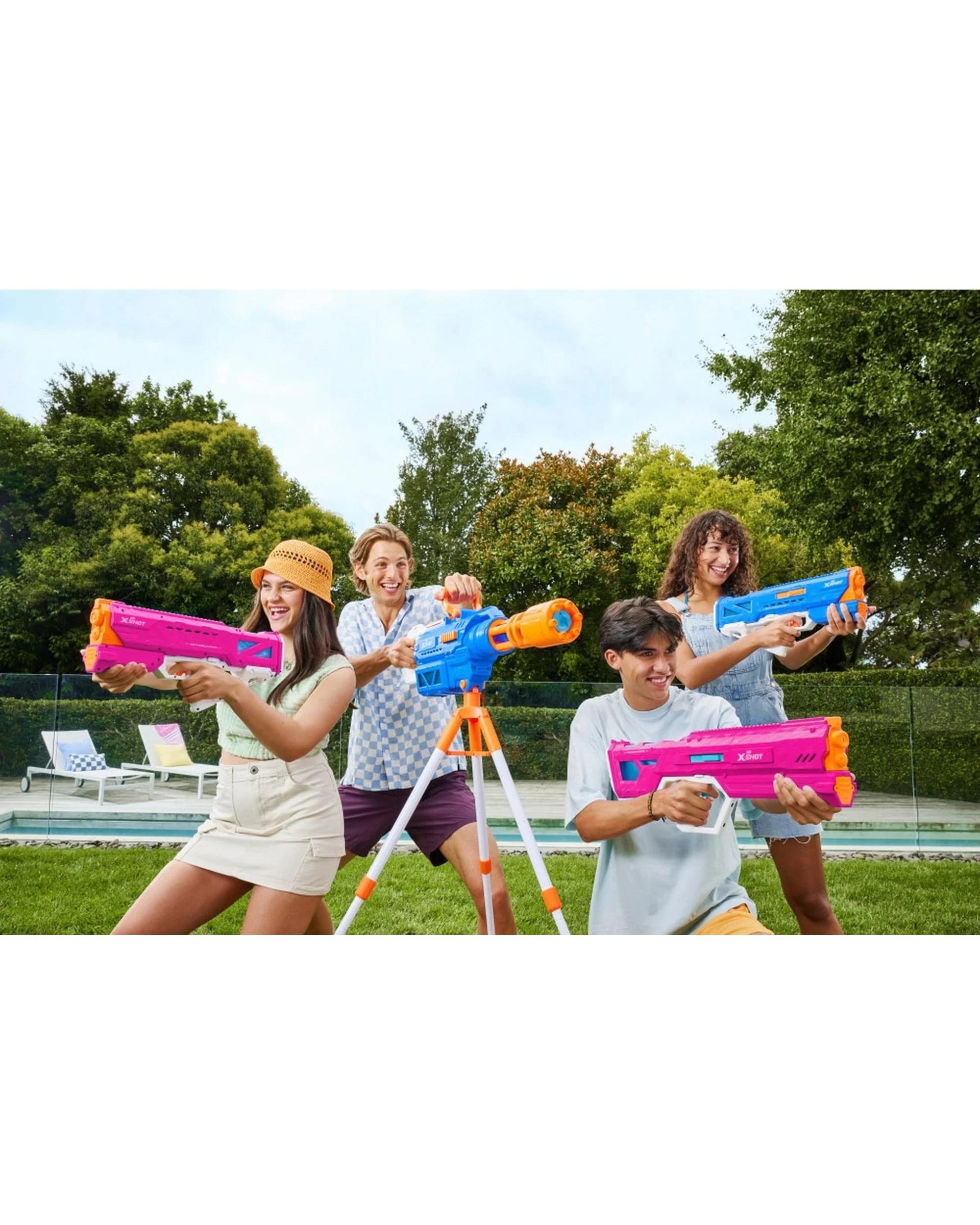6 Zuru XShot Fast Fill Motor Soakers Hydra Pulse Water Blaster - Pink, 6 of 7