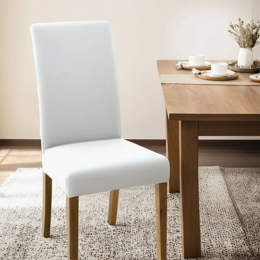 4 Artiss Dining Chair Covers 6x Slipcovers Spandex Stretch Banquet Wedding - White, 4 of 6