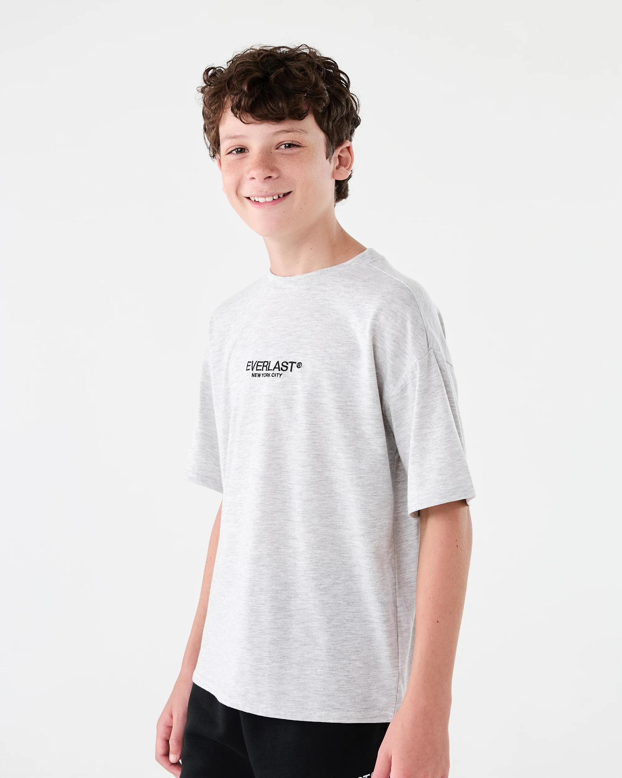 2 Everlast Kids Embroidered T-shirt White Marl, 2 of 8