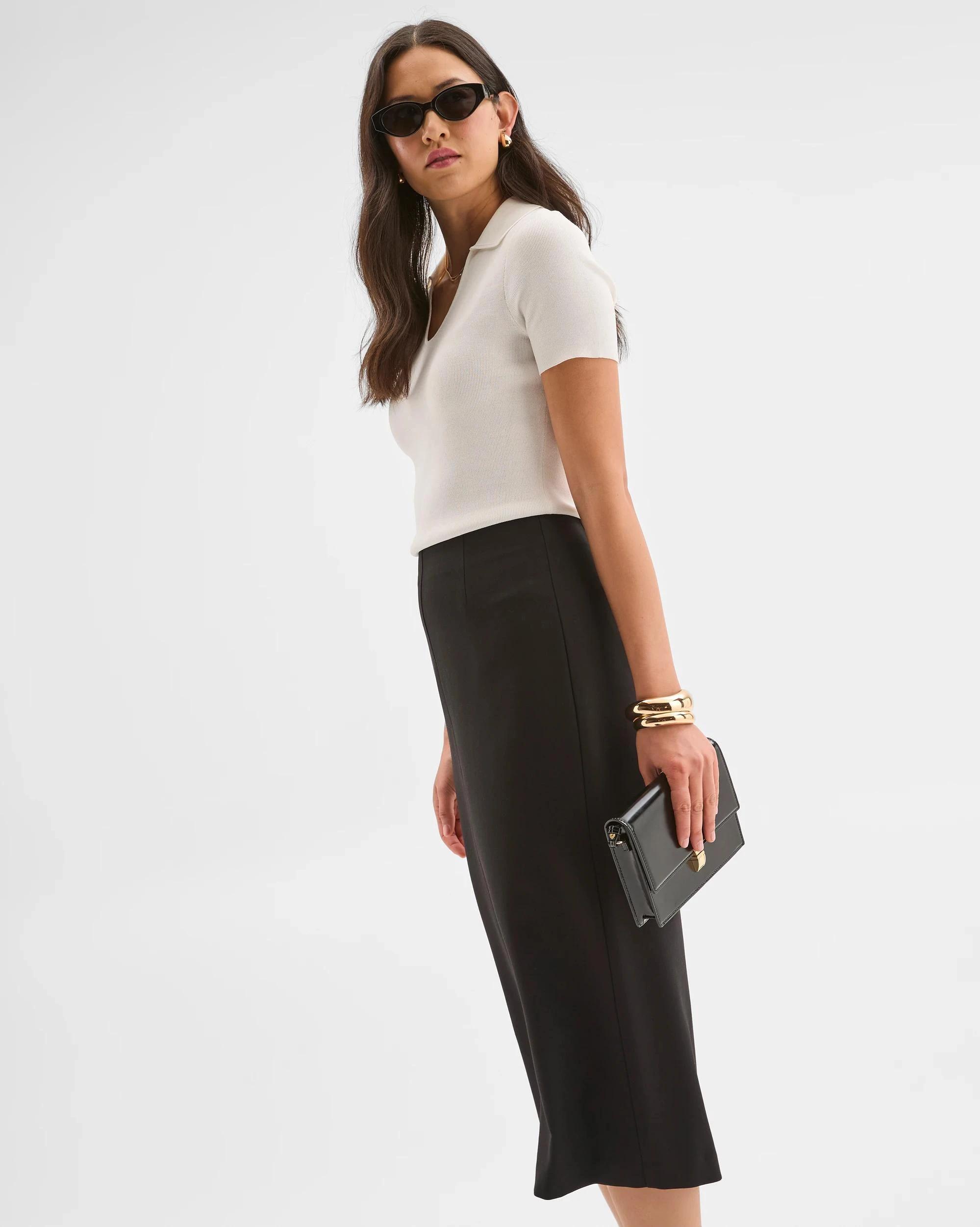 3 Preview Tailored Pencil Skirt BLACK, 3 of 7