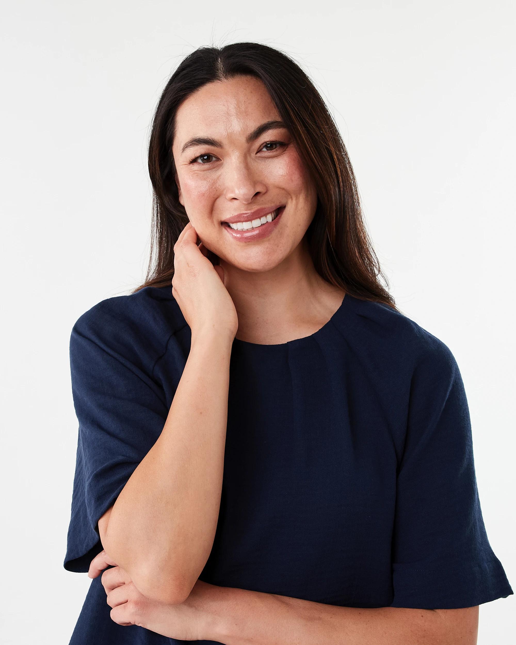 4 Short Sleeve Tuck Top Blu Pcoat, 4 of 7