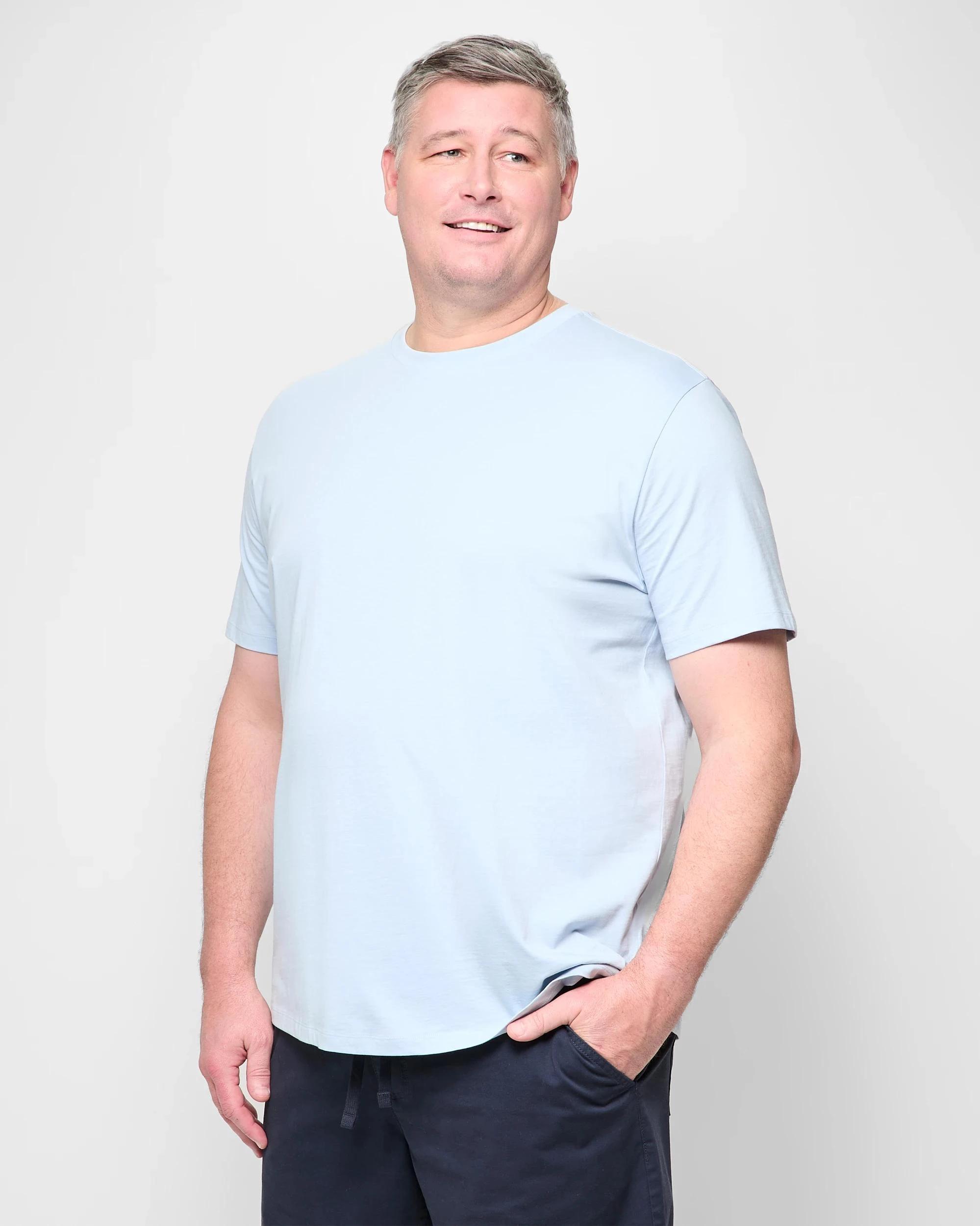 3 Target Man Plus Plus Size Australian Cotton Crew T-Shirt LIGHT BLUE, 3 of 5