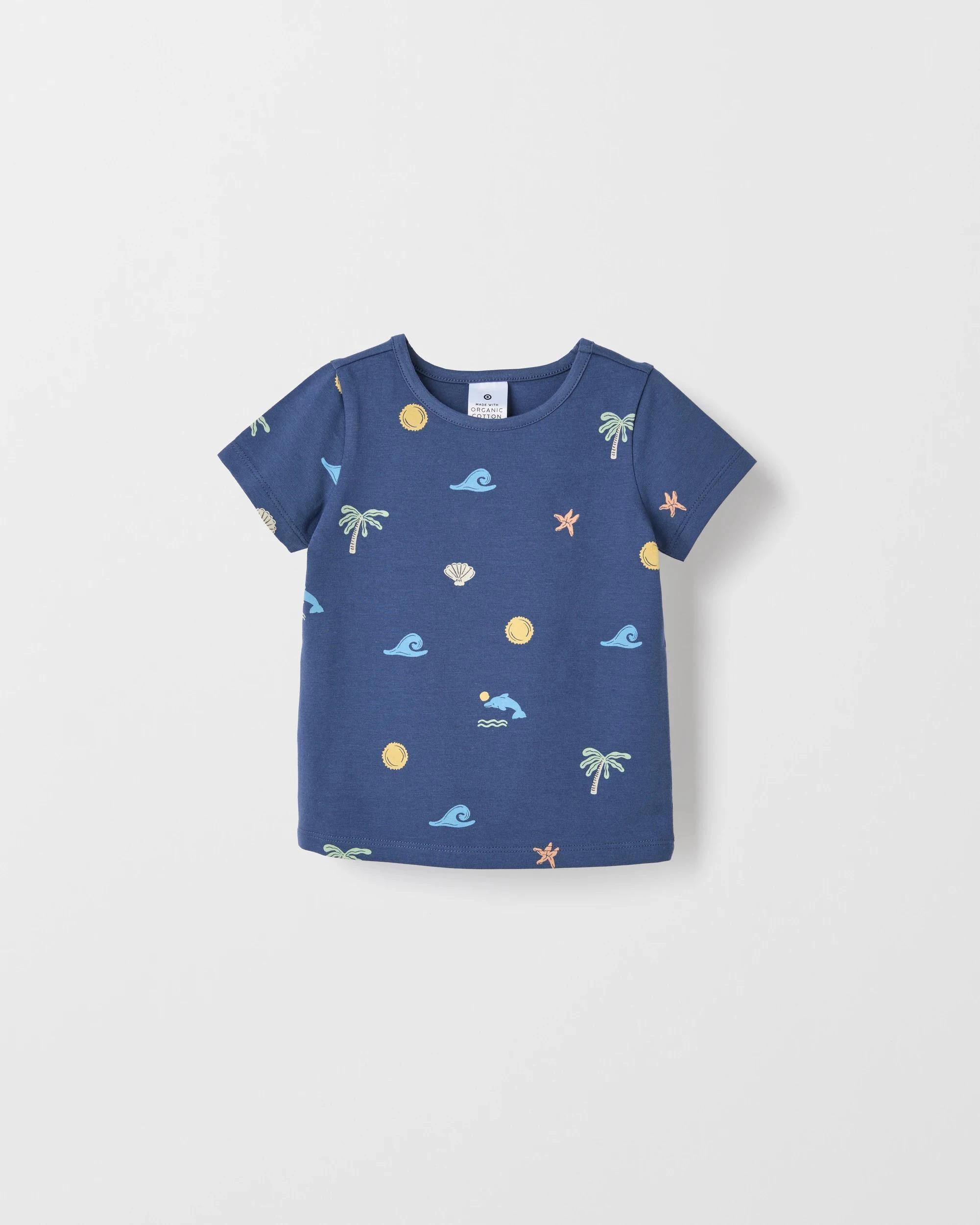 3 Target Baby Baby Organic Cotton Print Short Sleeve T-shirts 3 Pack BEACH ICONS, 3 of 5