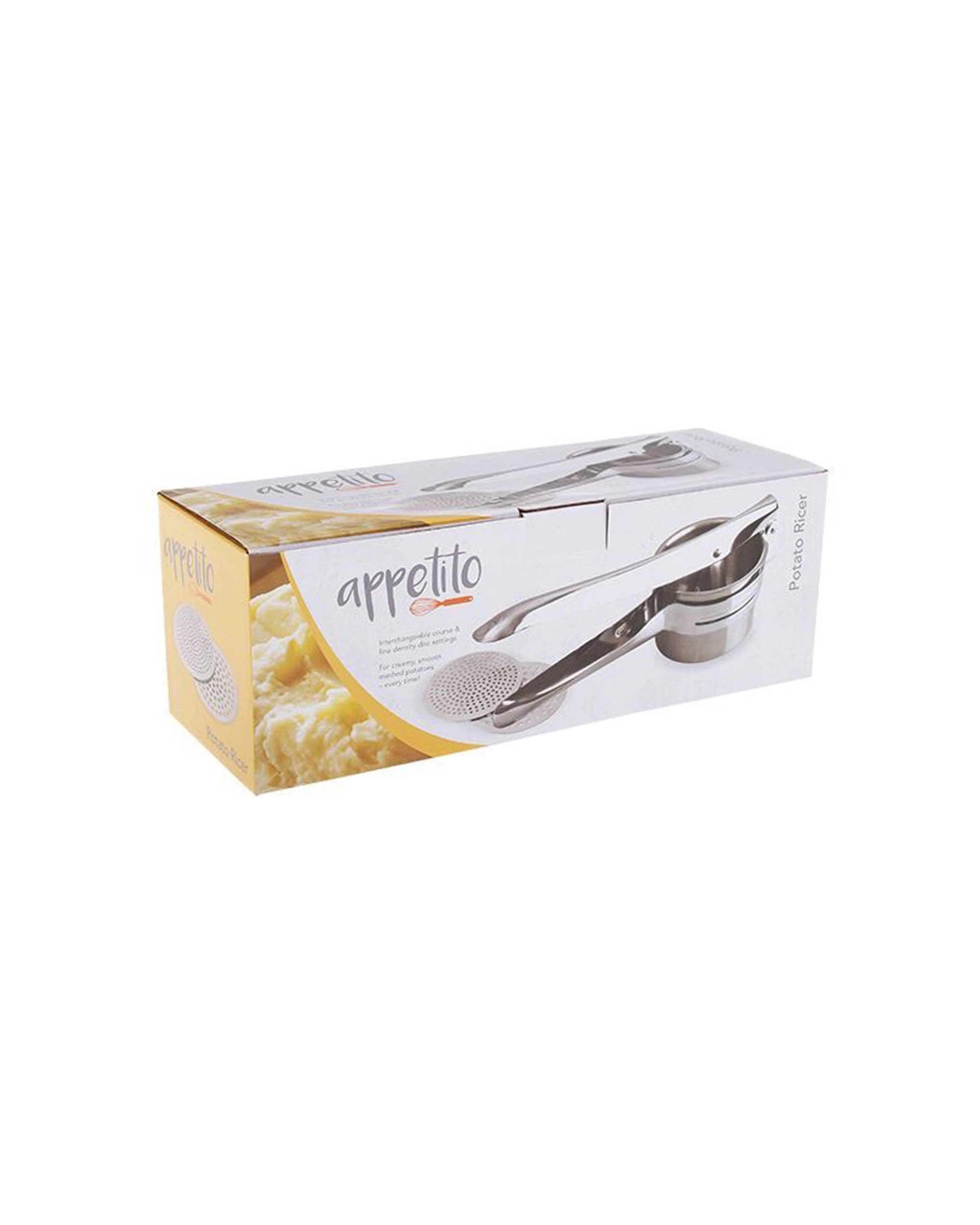 3 Appetito Potato Ricer Food Press With Two Interchangeable Stainless Discs - Silver, 3 of 3