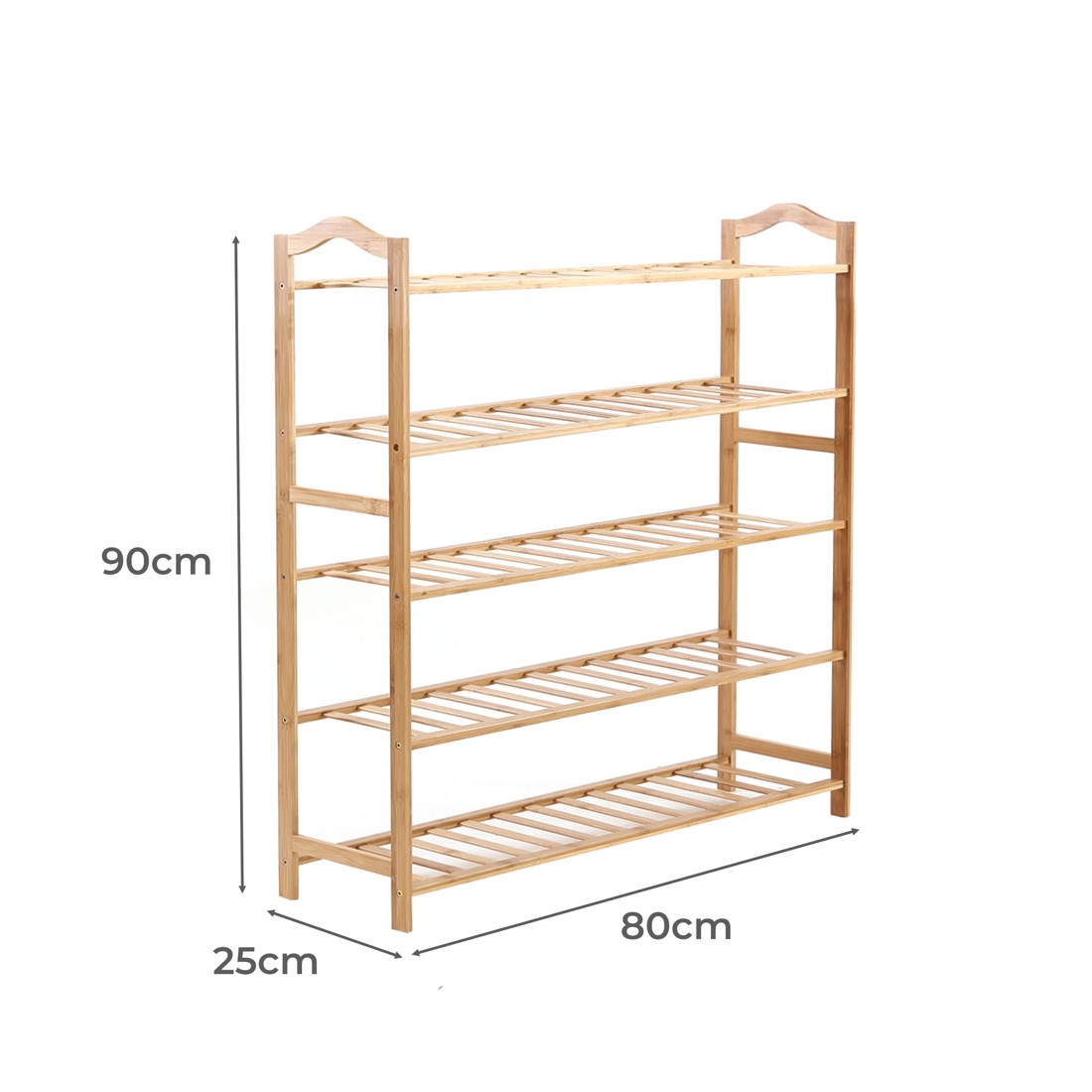 6 Levede 80cm 5 Tier Bamboo Shoe Rack, 6 of 7