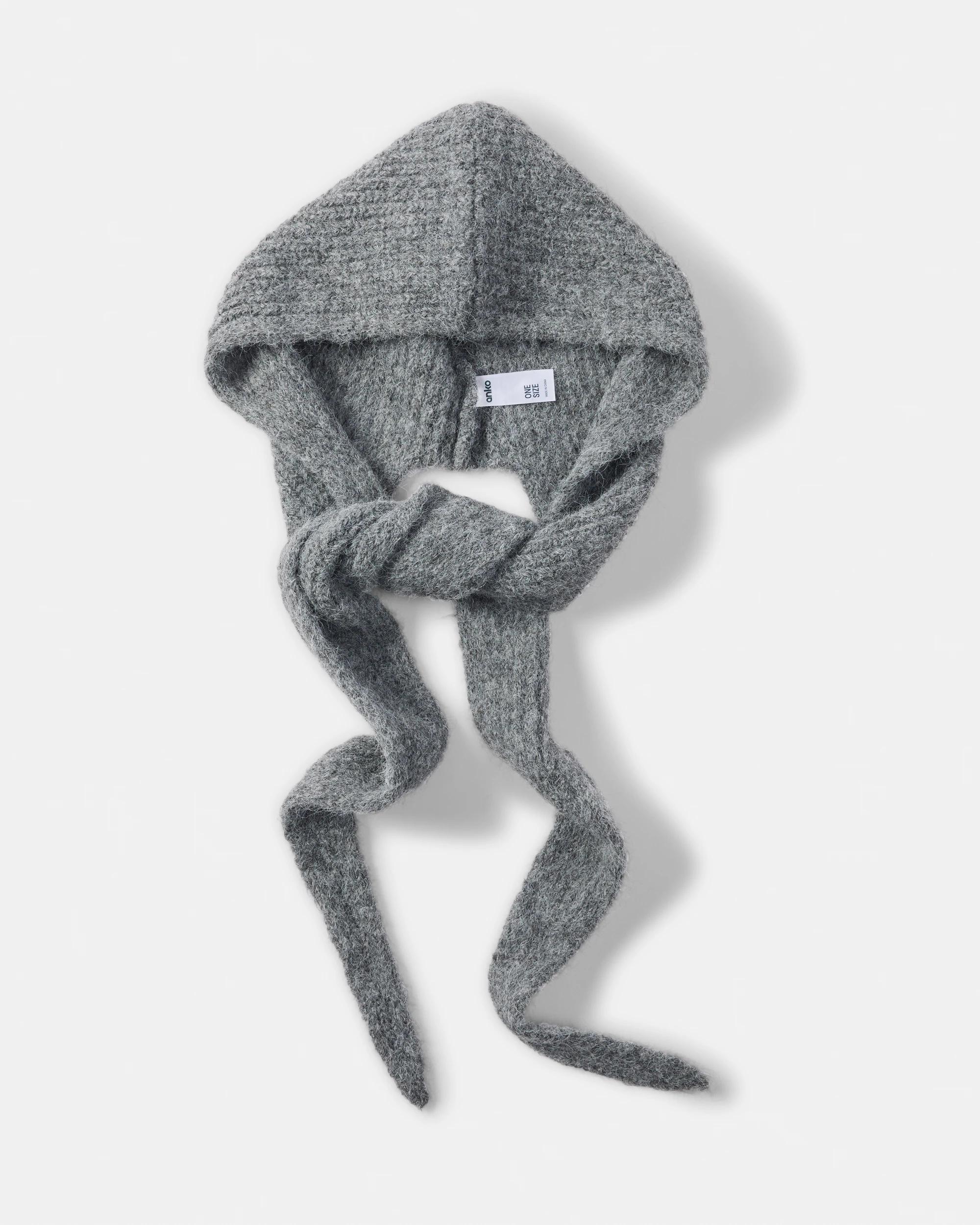 1 Hooded Scarf Grey Marle, 1 of 5