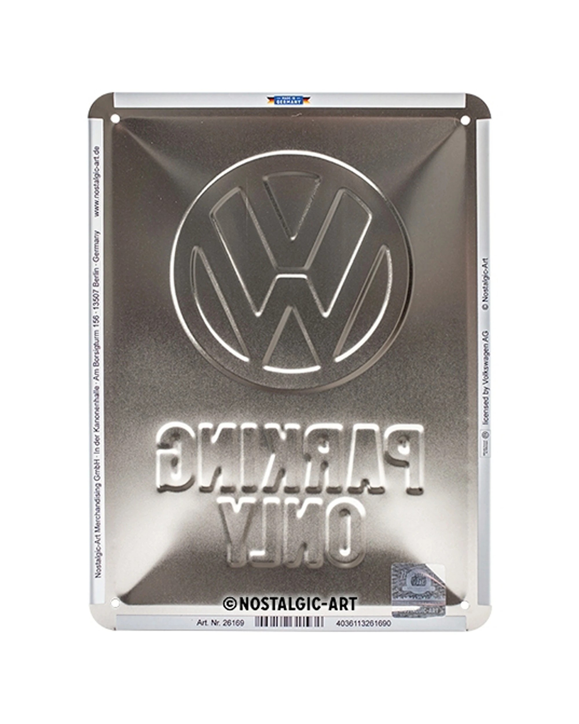 2 Nostalgic-Art 15x20cm Small Metal Sign - VW Parking Only - Multi, 2 of 3