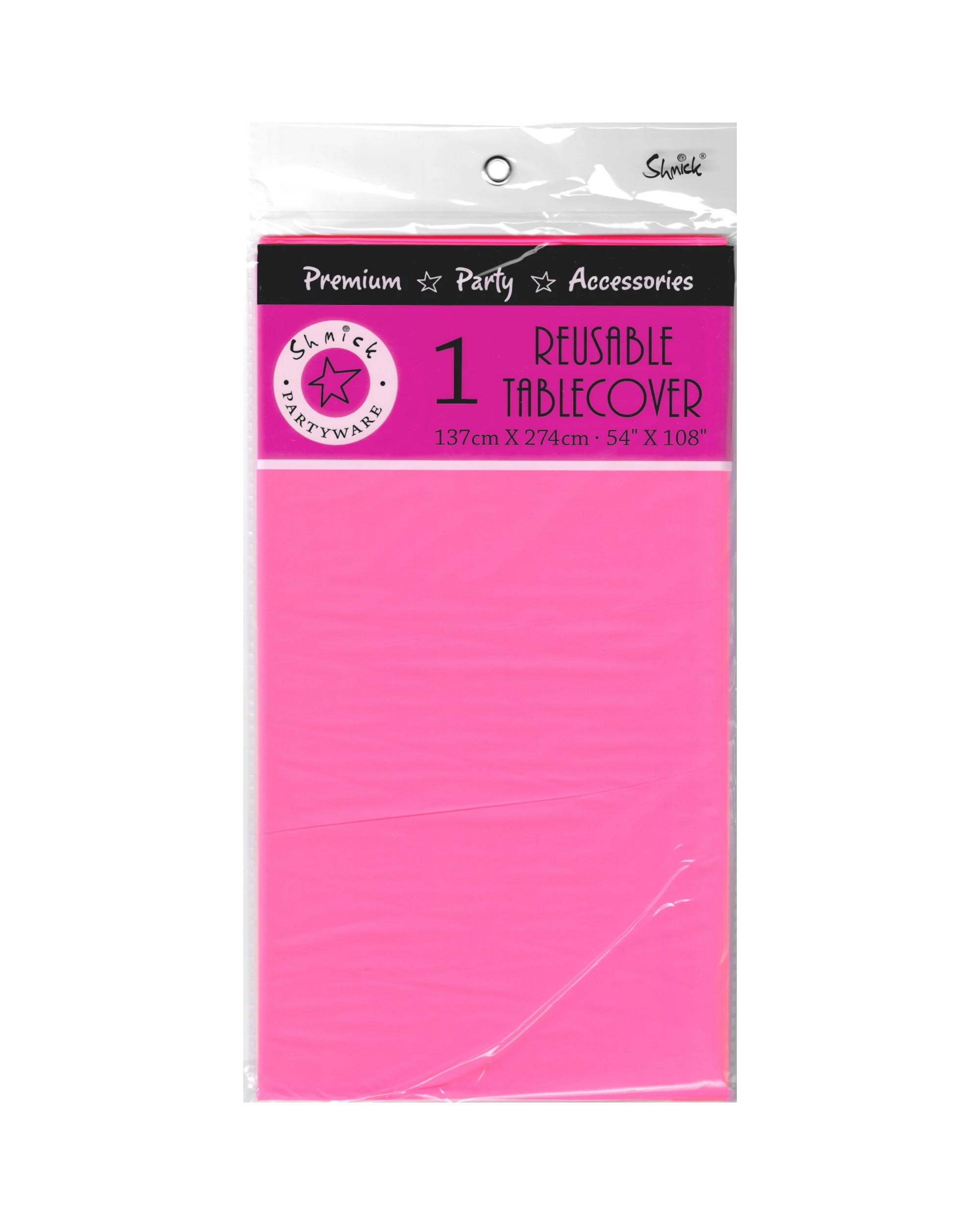 1 Shmick Neon Pink Plastic Tablecloth - Pink, 1 of 1