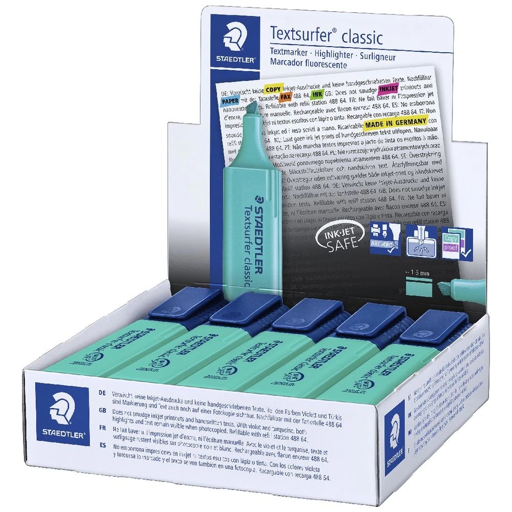 2 Staedtler Textsurfer Classic Highlighters Turquoise Box 10, 2 of 3