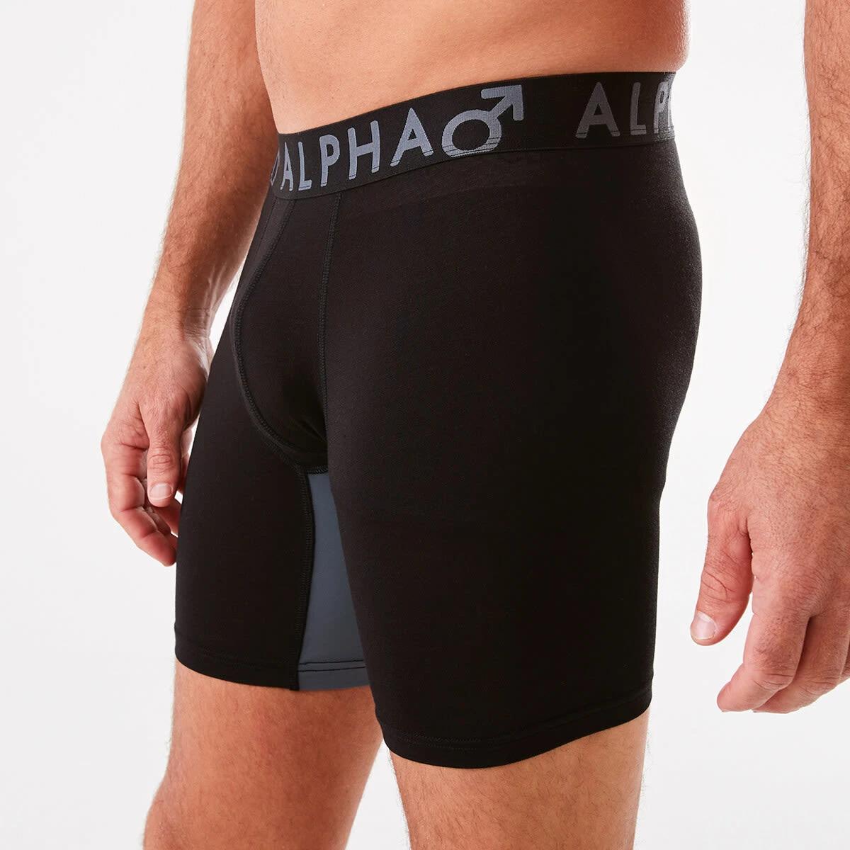 2 Bamboo Mid Length Trunks with Glide Panels BLACK, 2 of 5