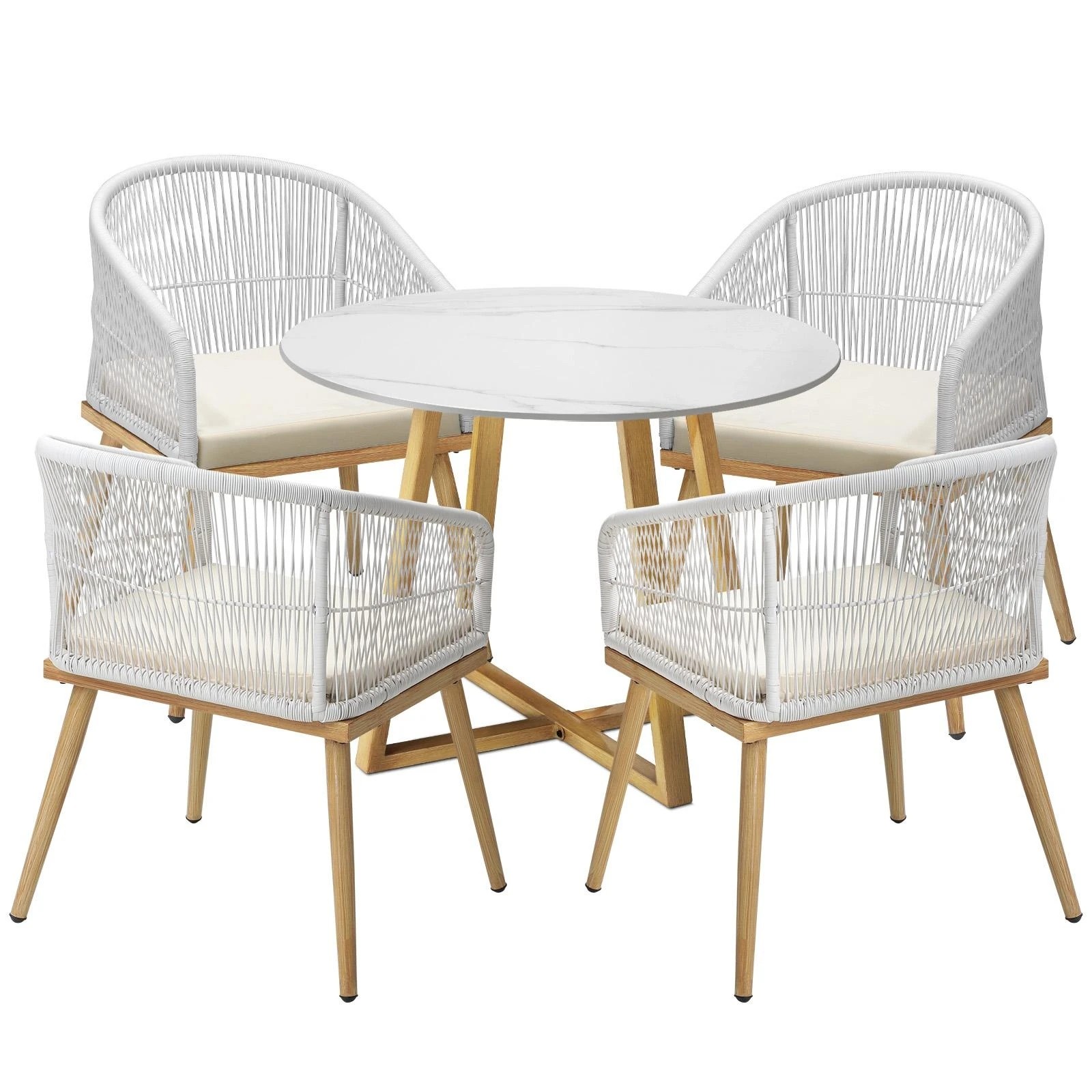 1 Livsip 5 Piece Outdoor Dining Setting Table Lounge Chairs Patio Furniture Set
 - Multi, 1 of 6