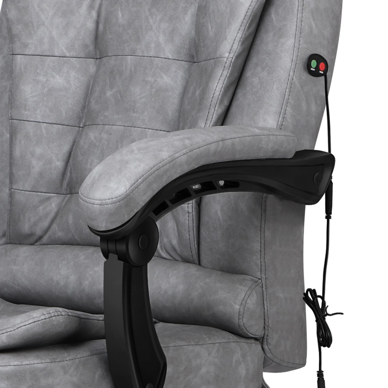 7 Alfordson Massage Office Chair Vintage Grey Leather Footrest Executive Race Seat - Grey, 7 of 10