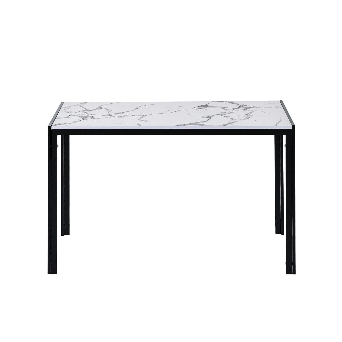 6 Ausway Marble Dining Table Set 4 Chairs Faux Marble Large Glossy Desk, 6 of 7