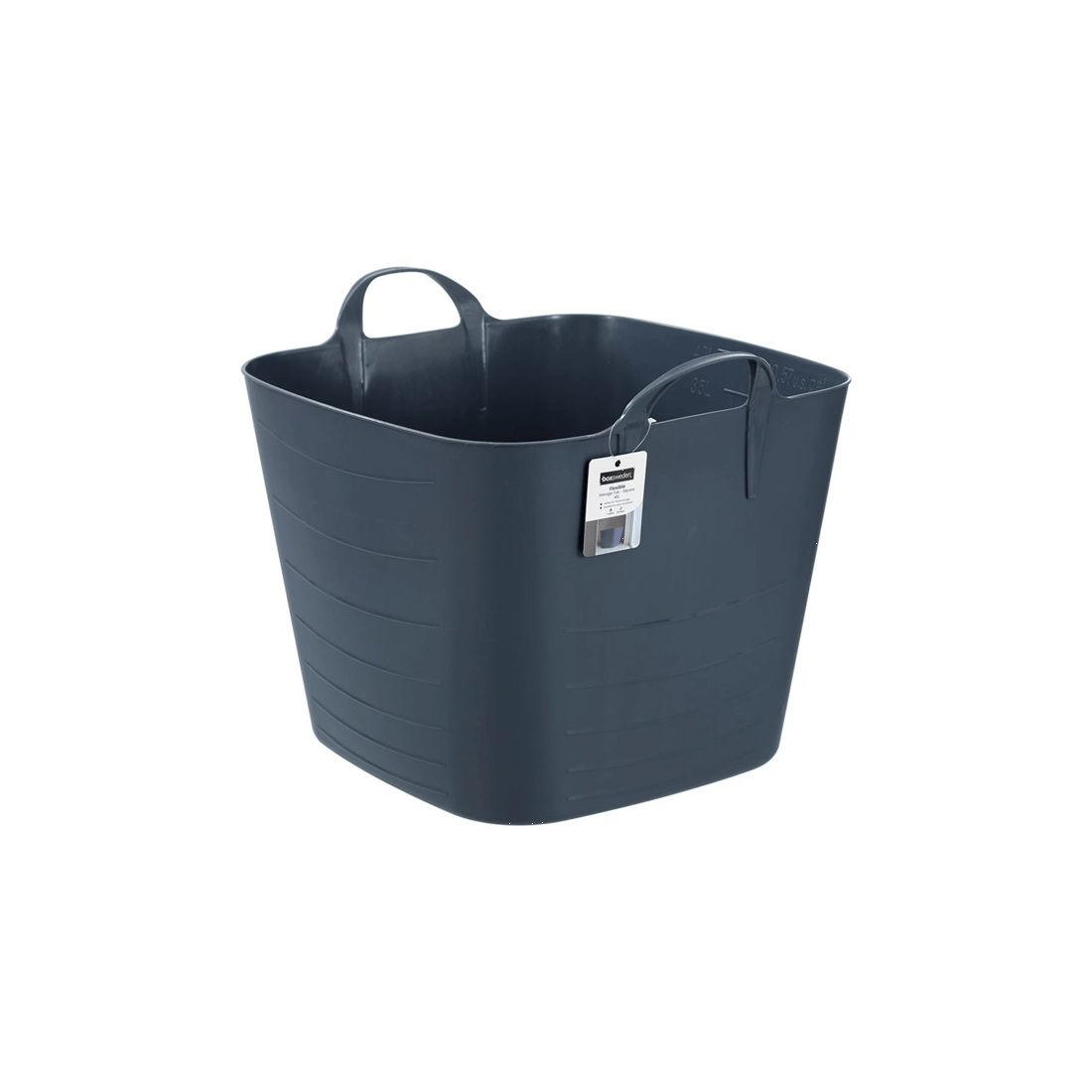 6 Boxsweden Square Flexible Tub 40l Storage Home Organiser With Handle.
 - White, 6 of 9