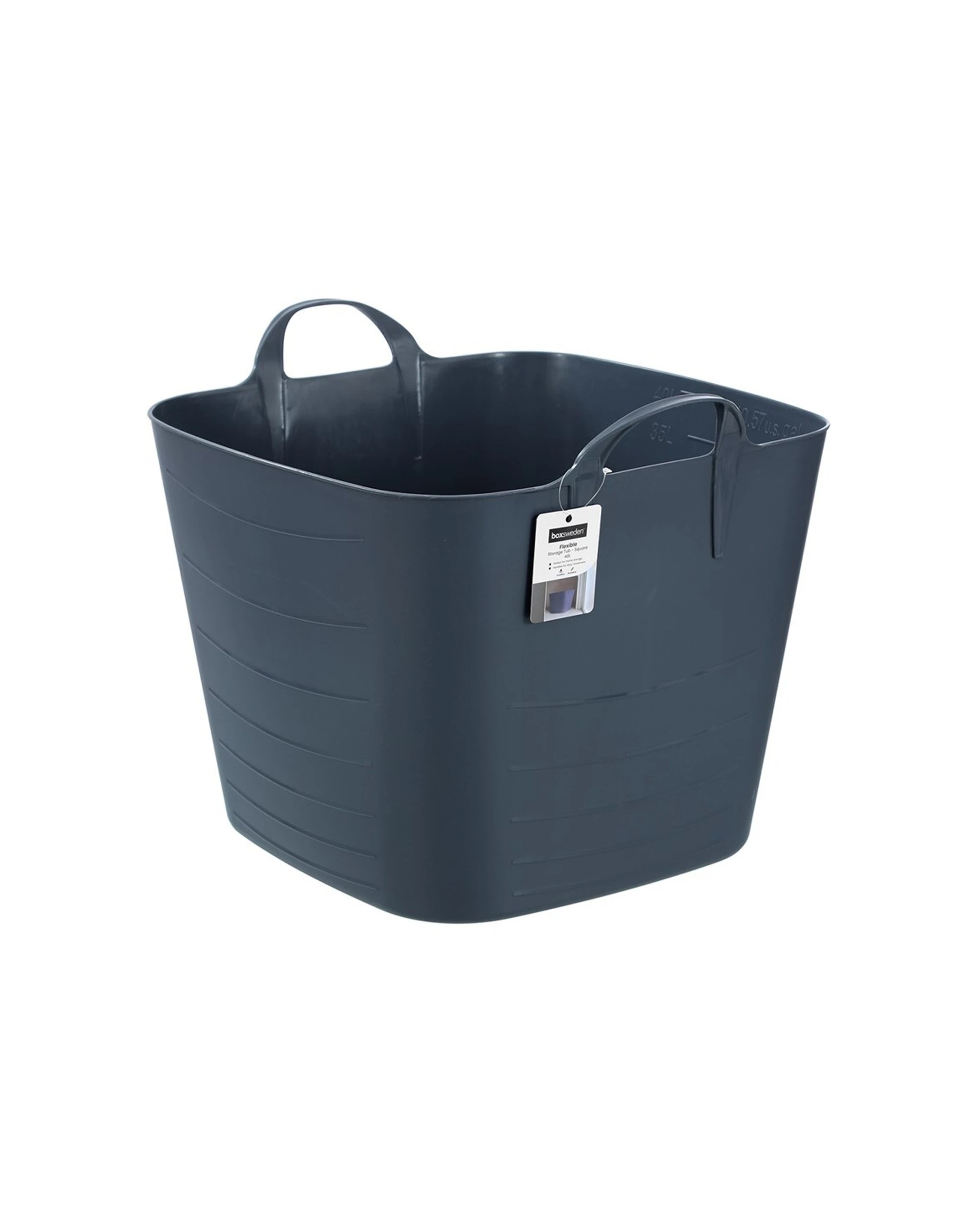 6 Boxsweden Square Flexible Tub 40l Storage Home Organiser With Handle - Assorted, 6 of 9